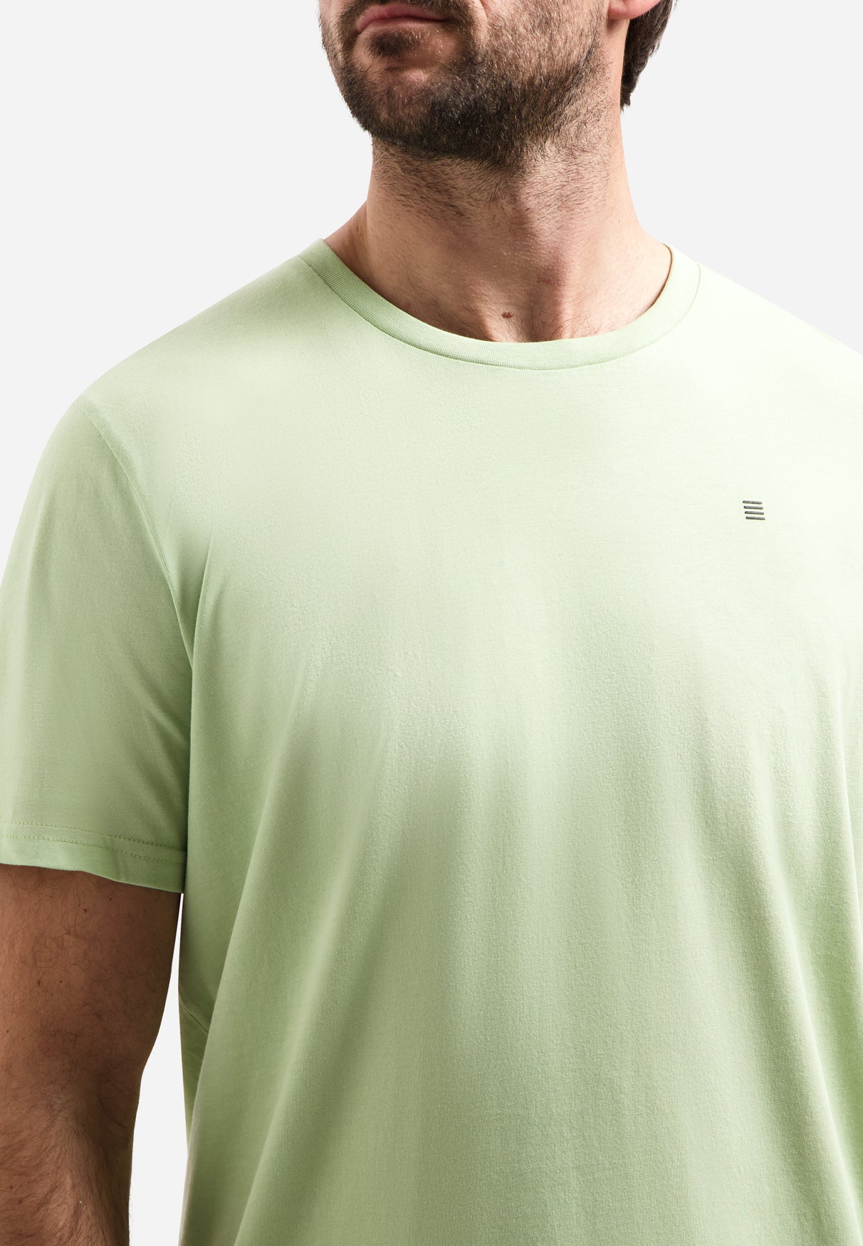 Einfarbiges Basic-T-Shirt mit Rundhalsausschnitt | Green