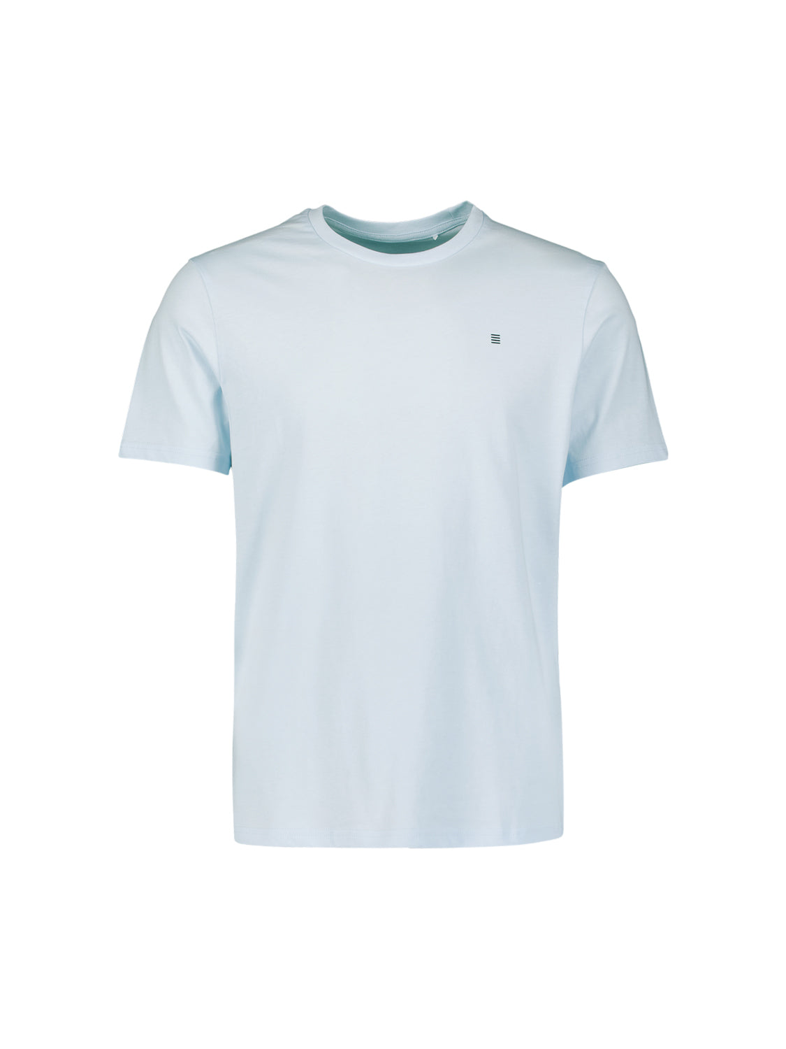 Einfarbiges Basic-T-Shirt mit Rundhalsausschnitt | Sky