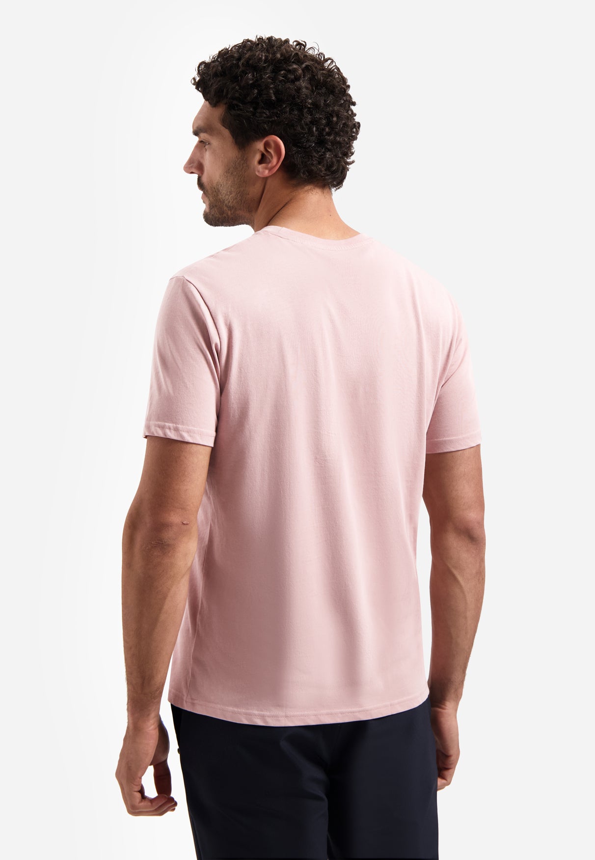 Einfarbiges Basic-T-Shirt mit Rundhalsausschnitt | Light Mauve