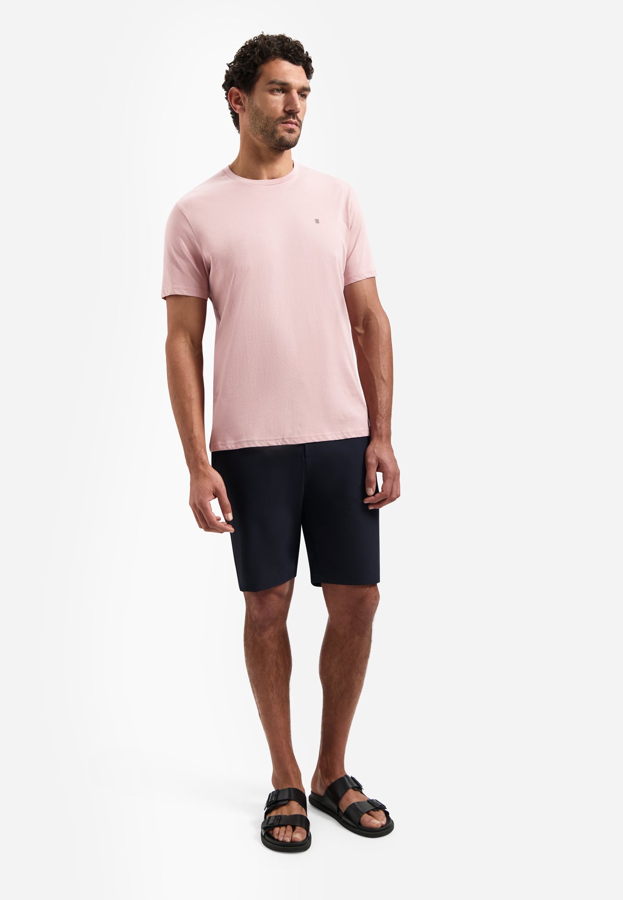 Einfarbiges Basic-T-Shirt mit Rundhalsausschnitt | Light Mauve