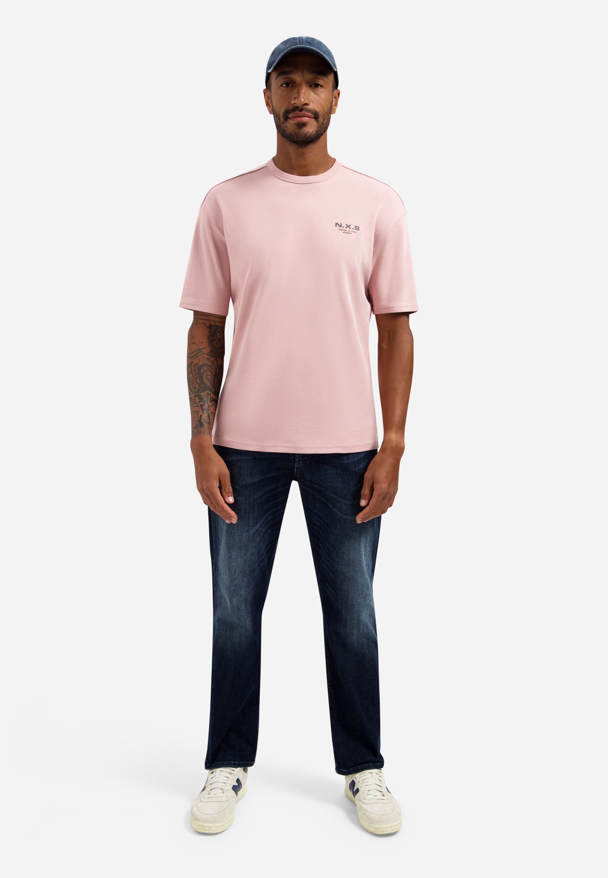 Schweres T-Shirt mit Rundhalsausschnitt | Light Mauve