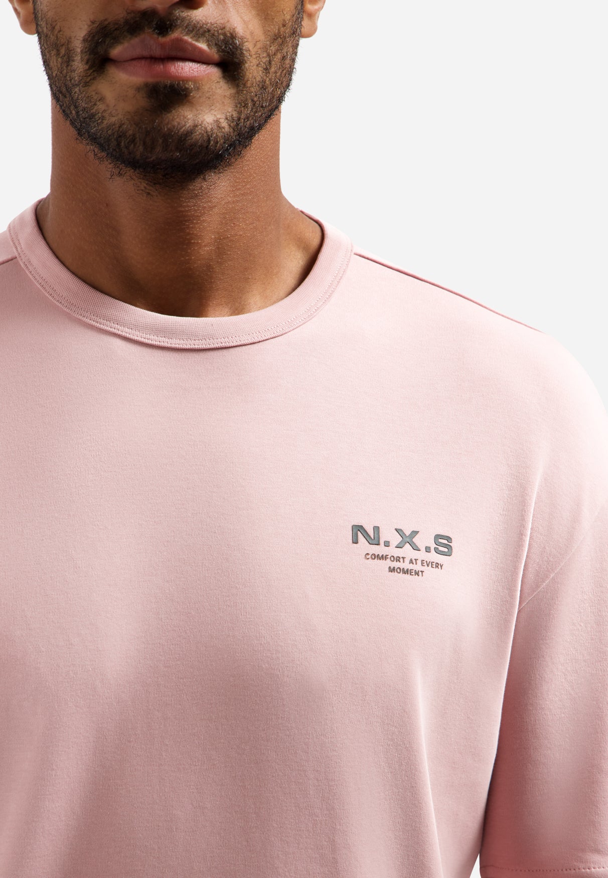 Schweres T-Shirt mit Rundhalsausschnitt. | Light Mauve