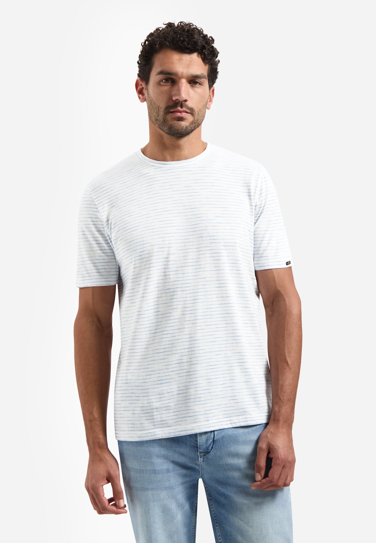 Gestreiftes T-Shirt mit Rundhalsausschnitt | Blue