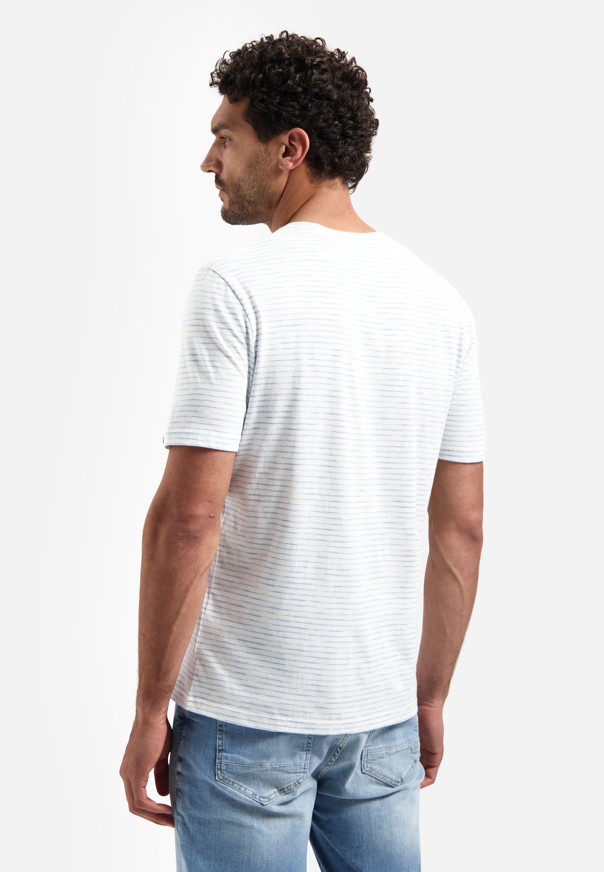 Gestreiftes T-Shirt mit Rundhalsausschnitt | Blue