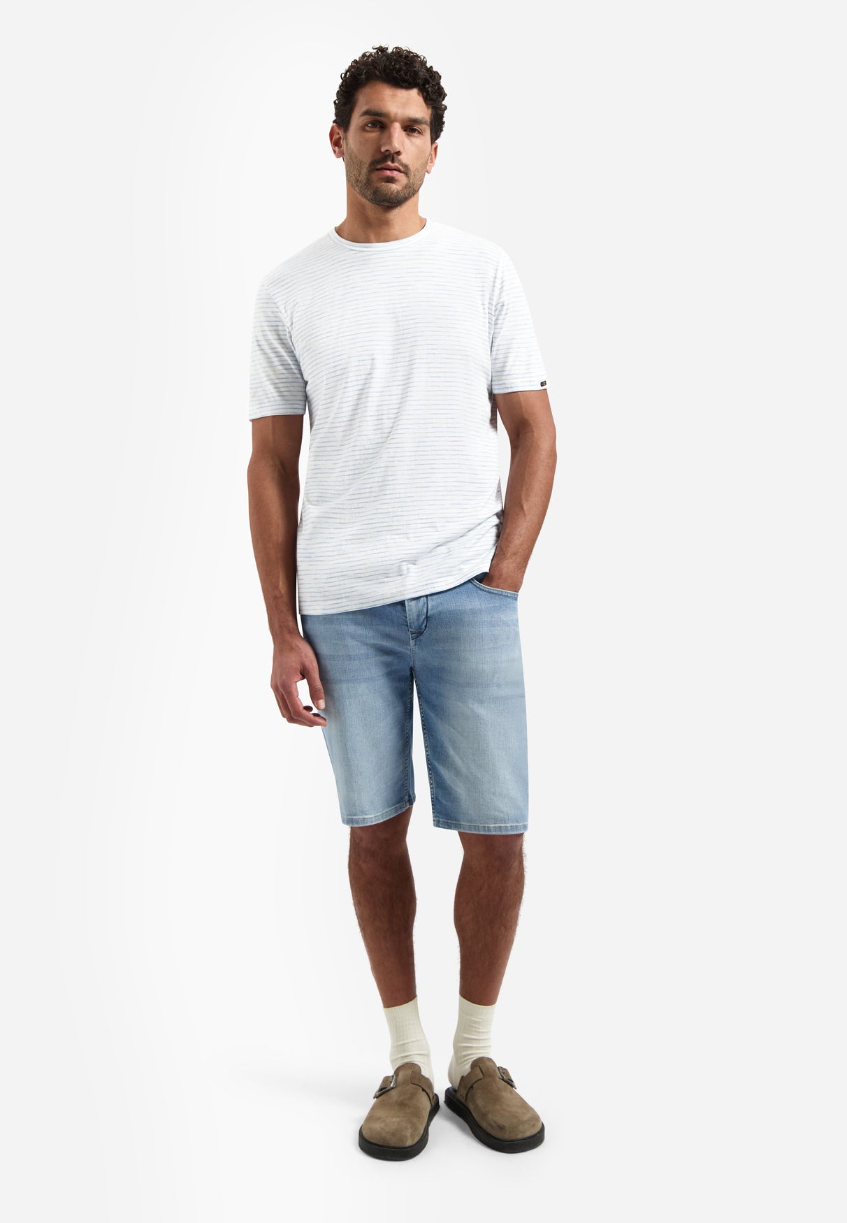 Gestreiftes T-Shirt mit Rundhalsausschnitt | Blue