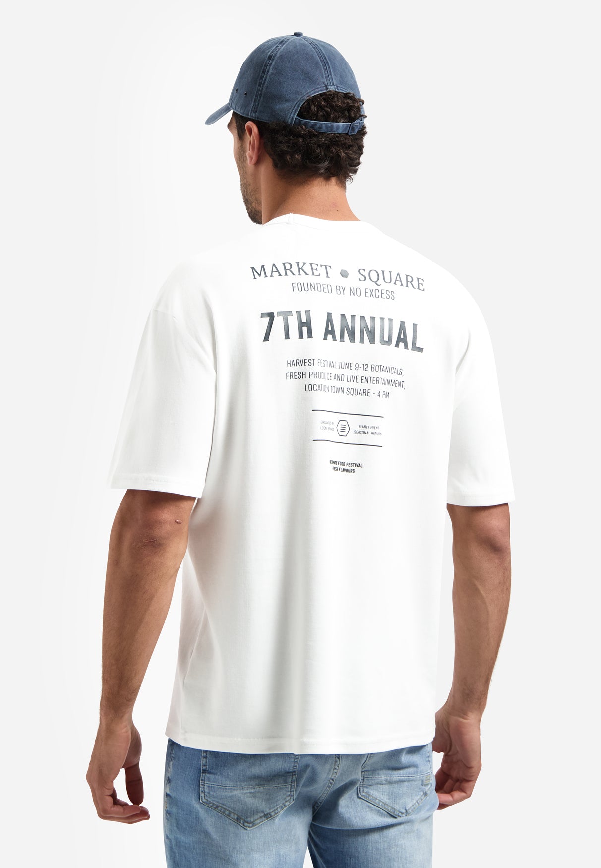 Interlock-T-Shirt mit Rückenprint | White