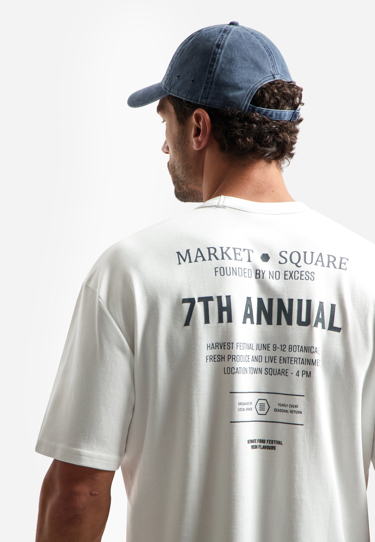 Interlock-T-Shirt mit Rückenprint | White