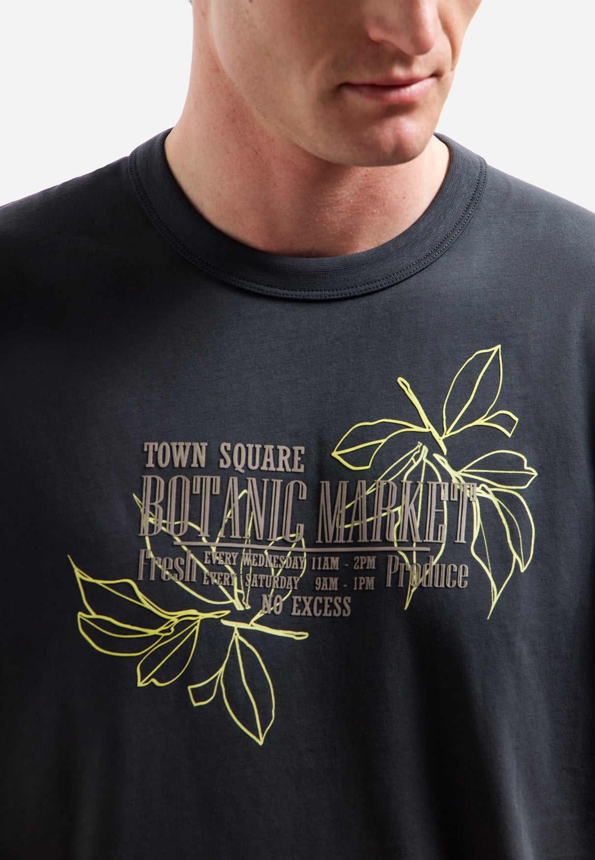 Artwork T-shirt with round neck | Dark Steel