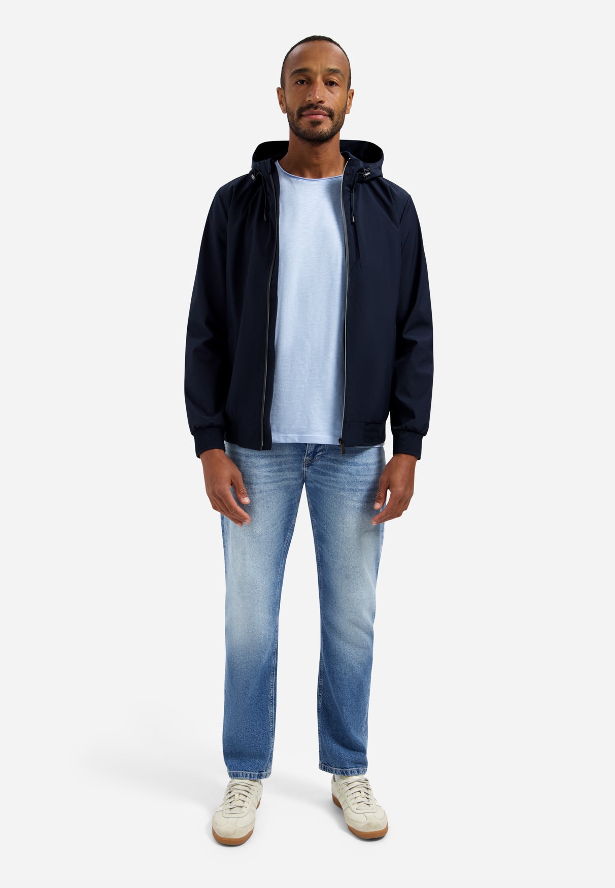 Slub-T-Shirt mit Rundhalsausschnitt | Blue