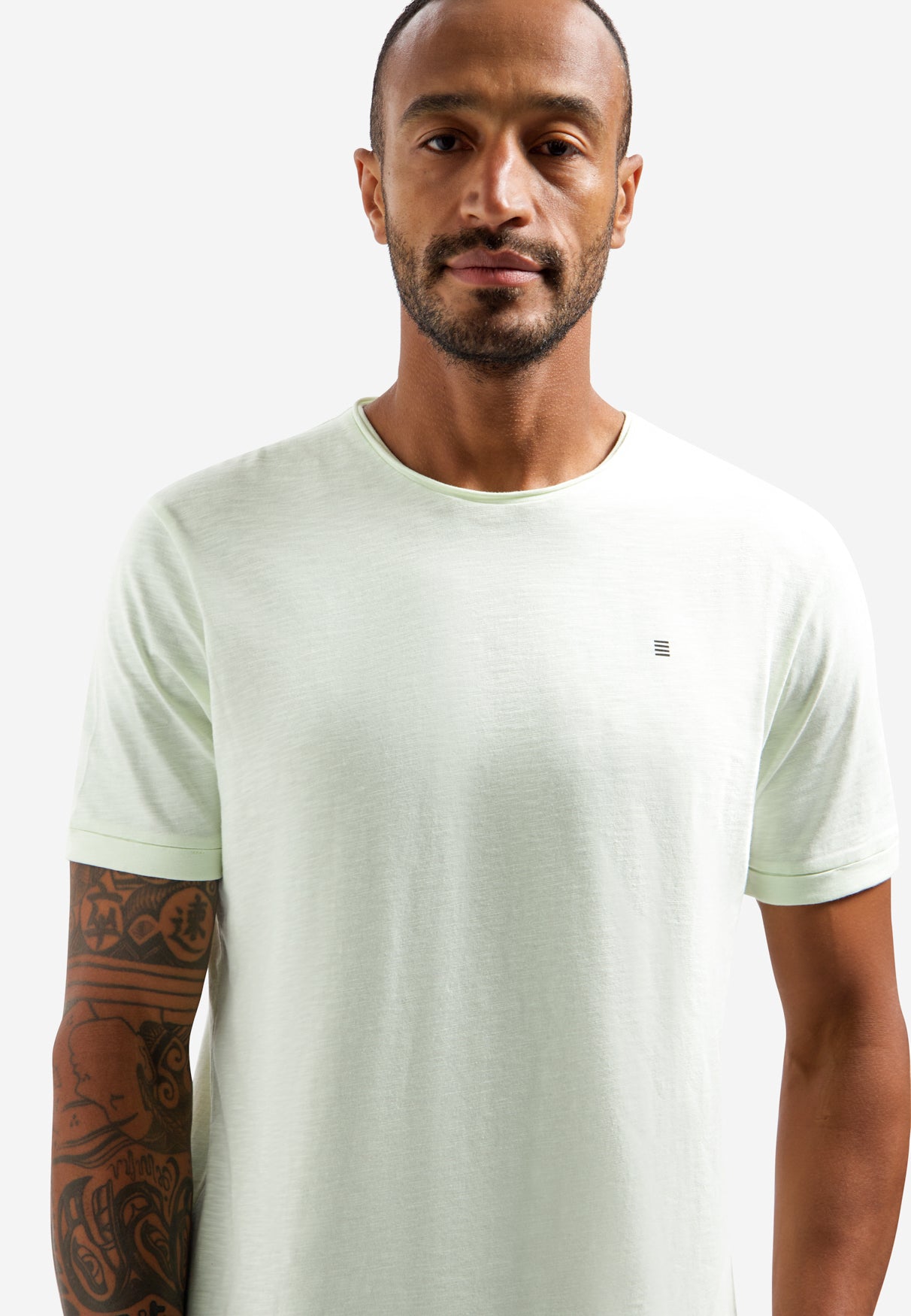 Slub-T-Shirt mit Rundhalsausschnitt | Seagreen