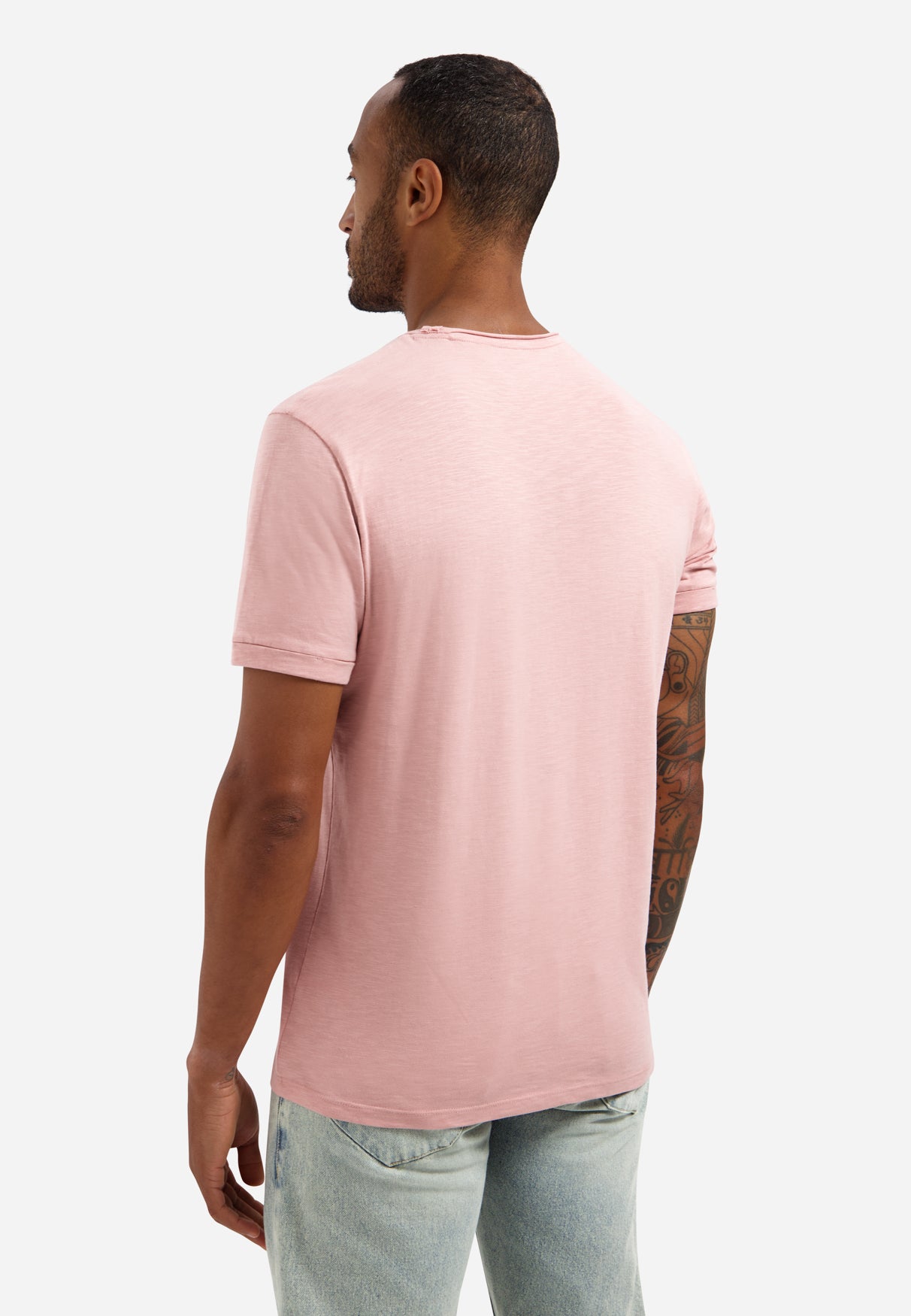 Slub T-shirt with round neck | Light Mauve