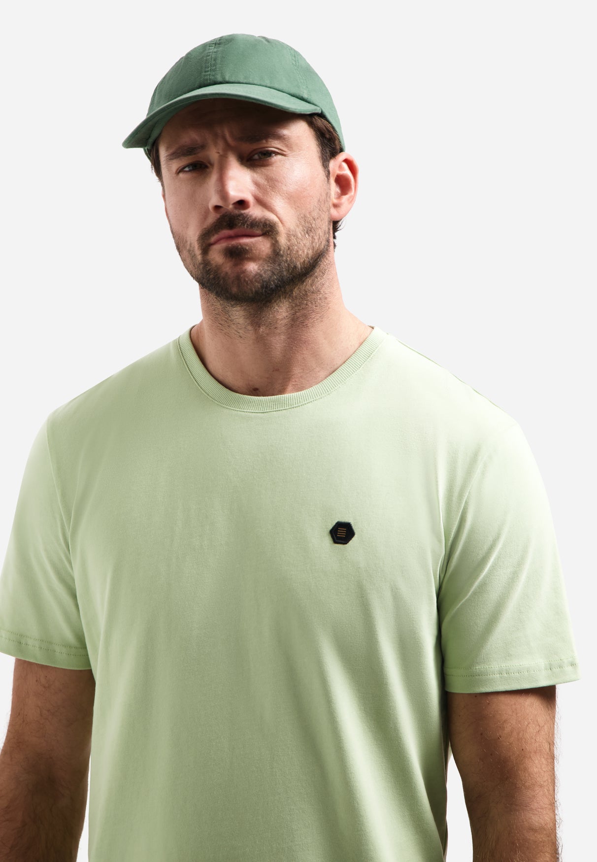 Peached-T-Shirt mit Rundhalsausschnitt | Green