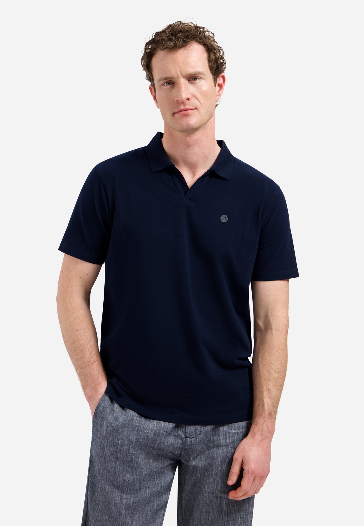 Polo mit V-Ausschnitt | Night