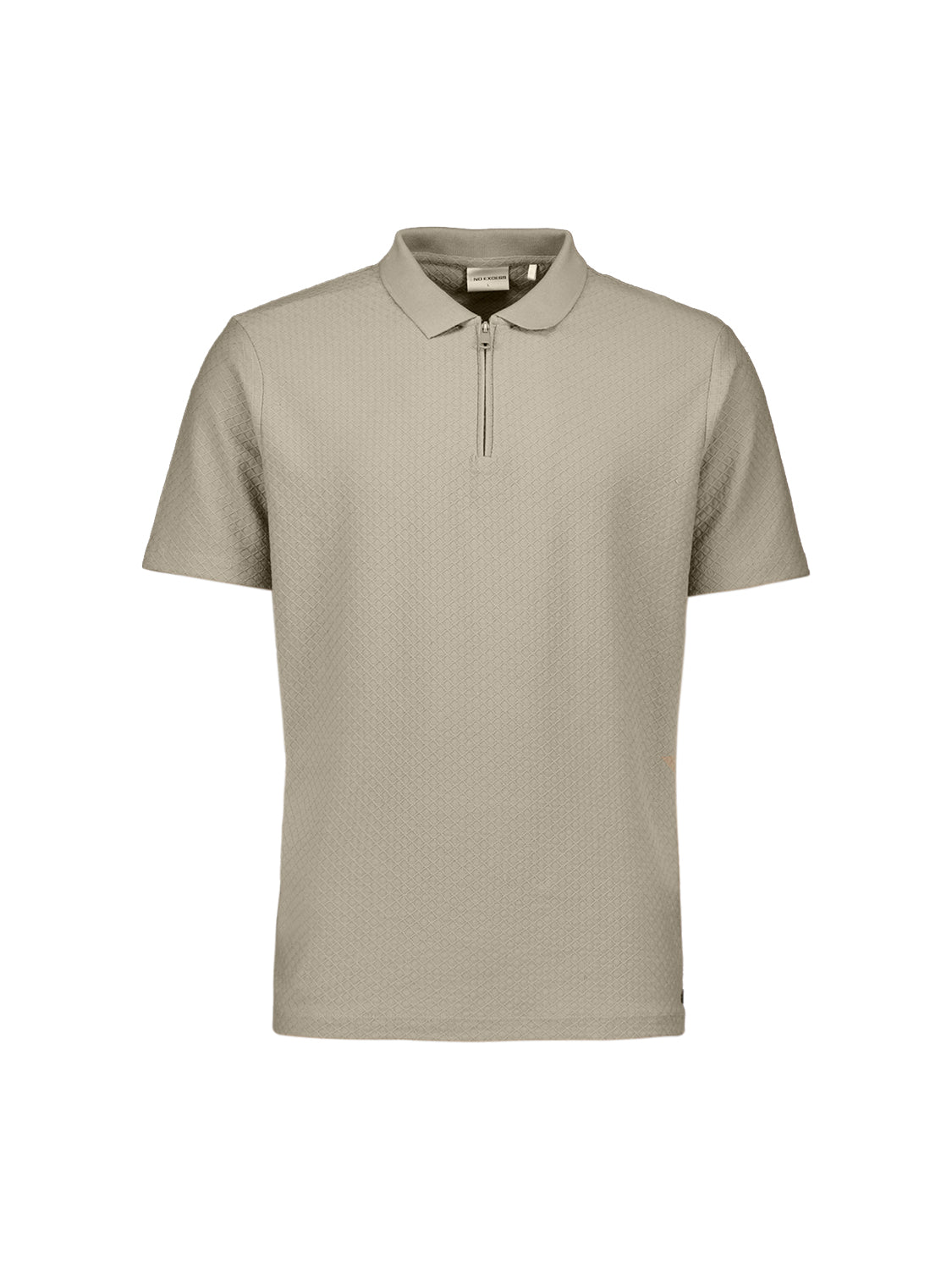 Jacquard-Poloshirt mit Reißverschluss | Taupe