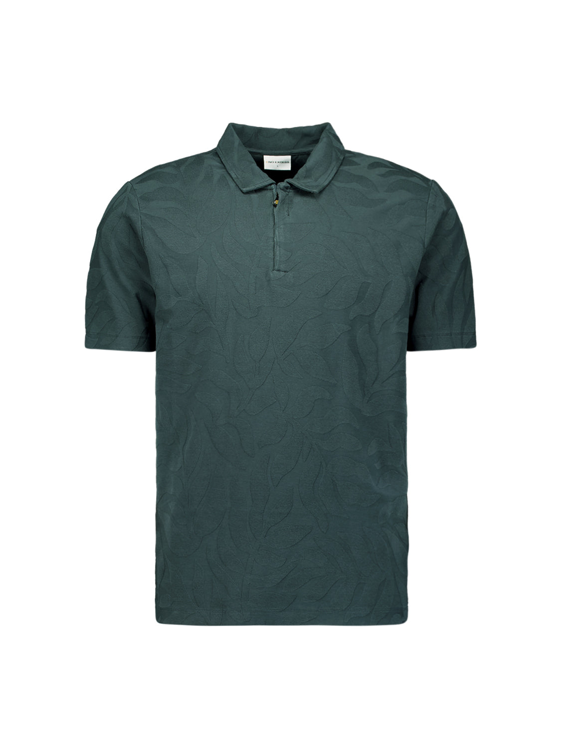 Jacquard polo shirt with half-zip | Dark Steel