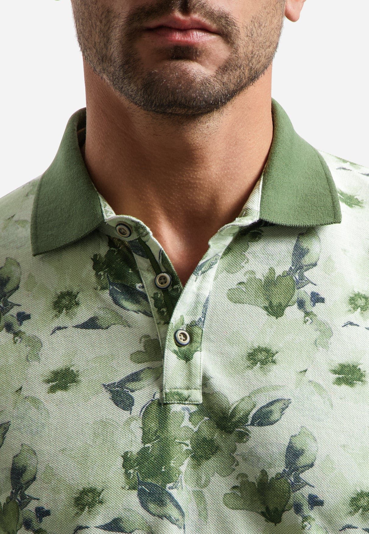 Polo shirt with all-over print | Green
