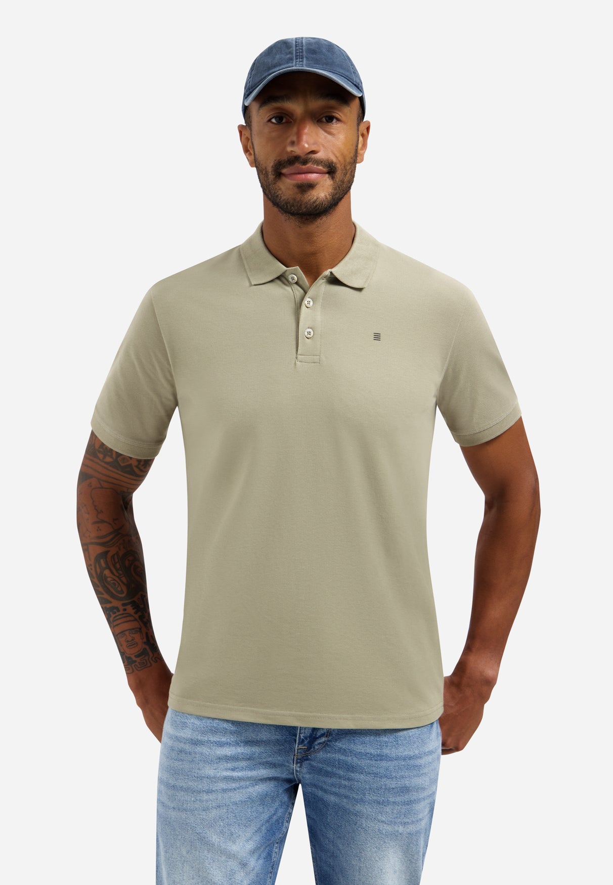 Basic-Poloshirt | Taupe