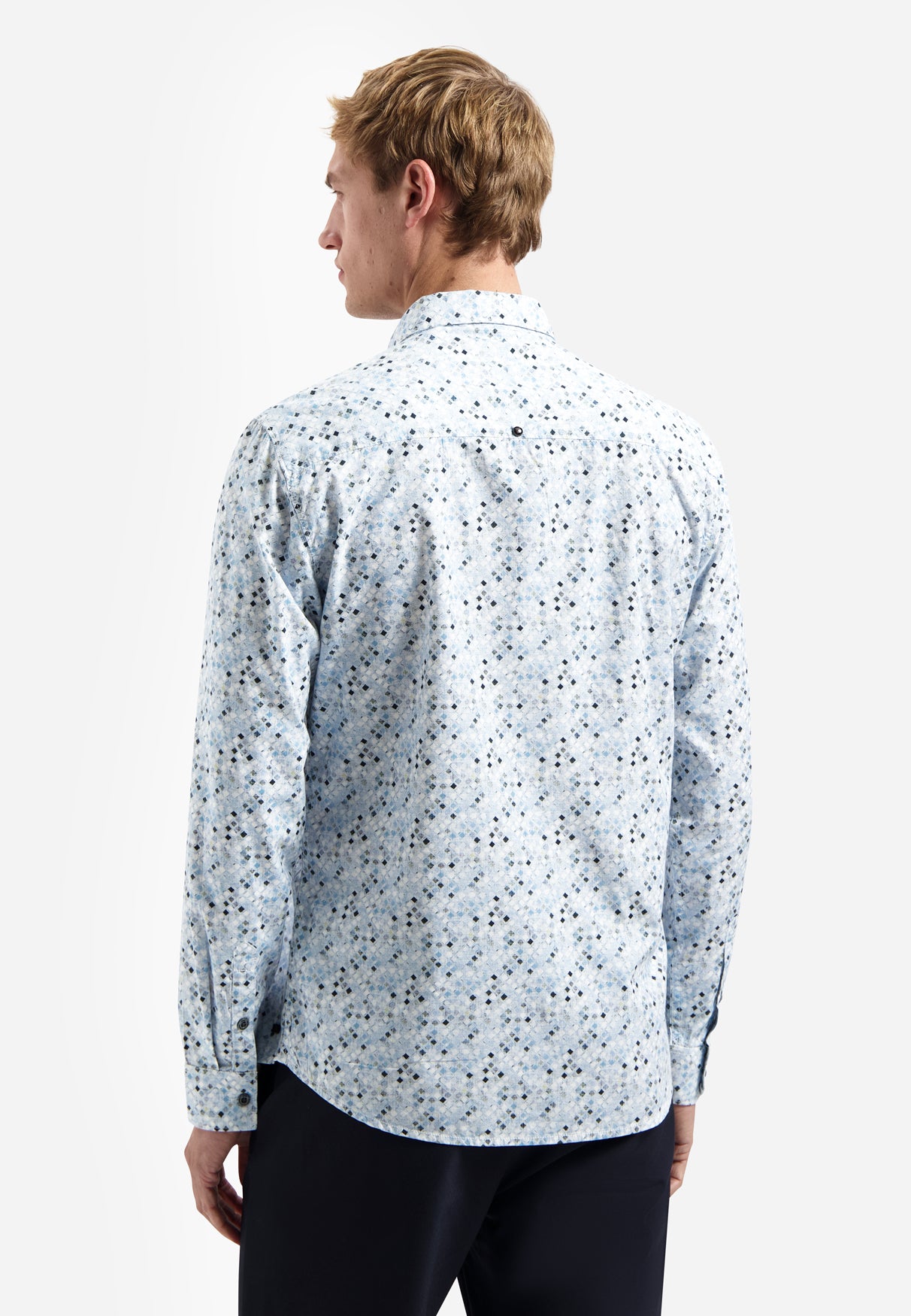 Shirt with microprint | Blue
