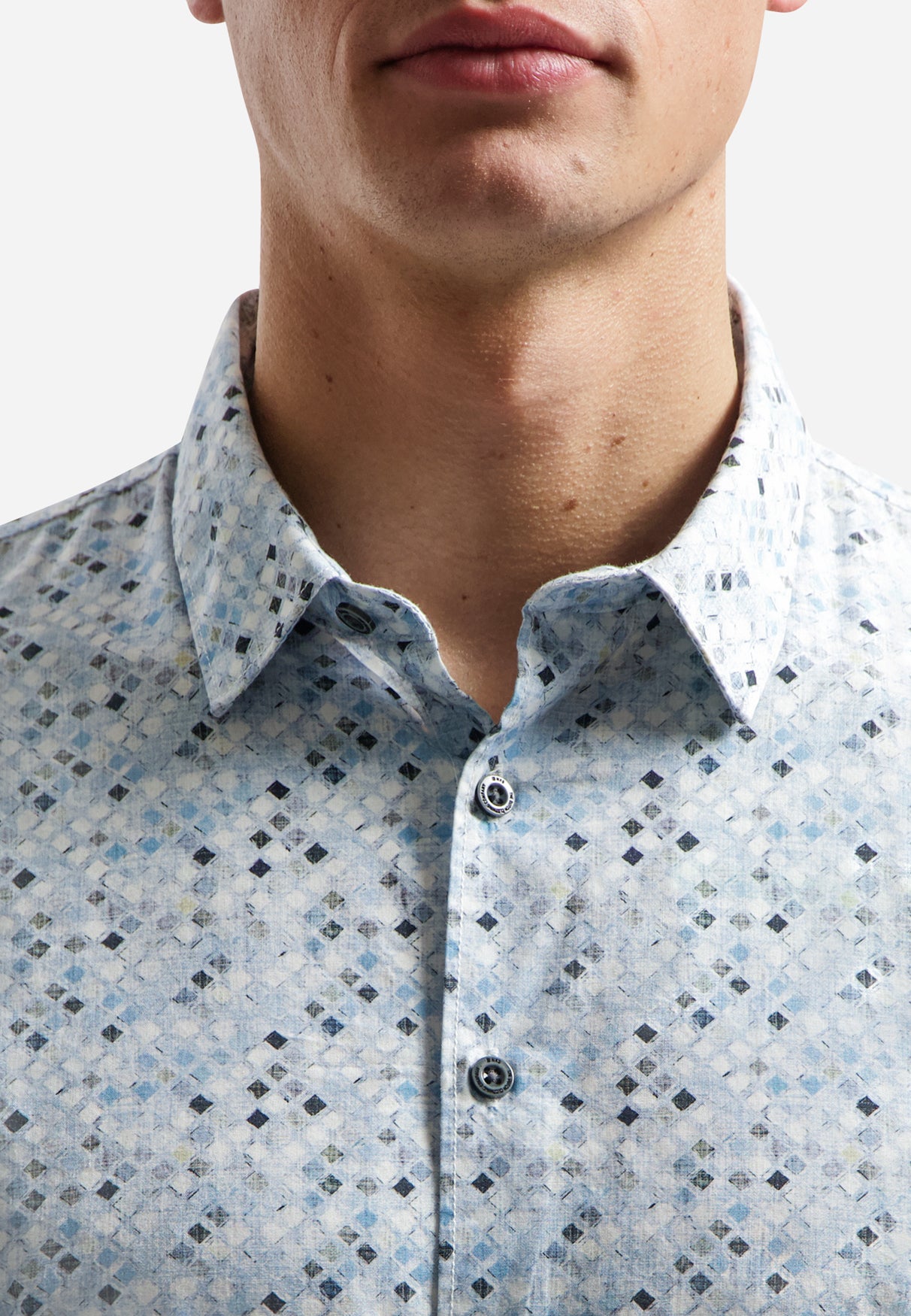 Shirt with microprint | Blue