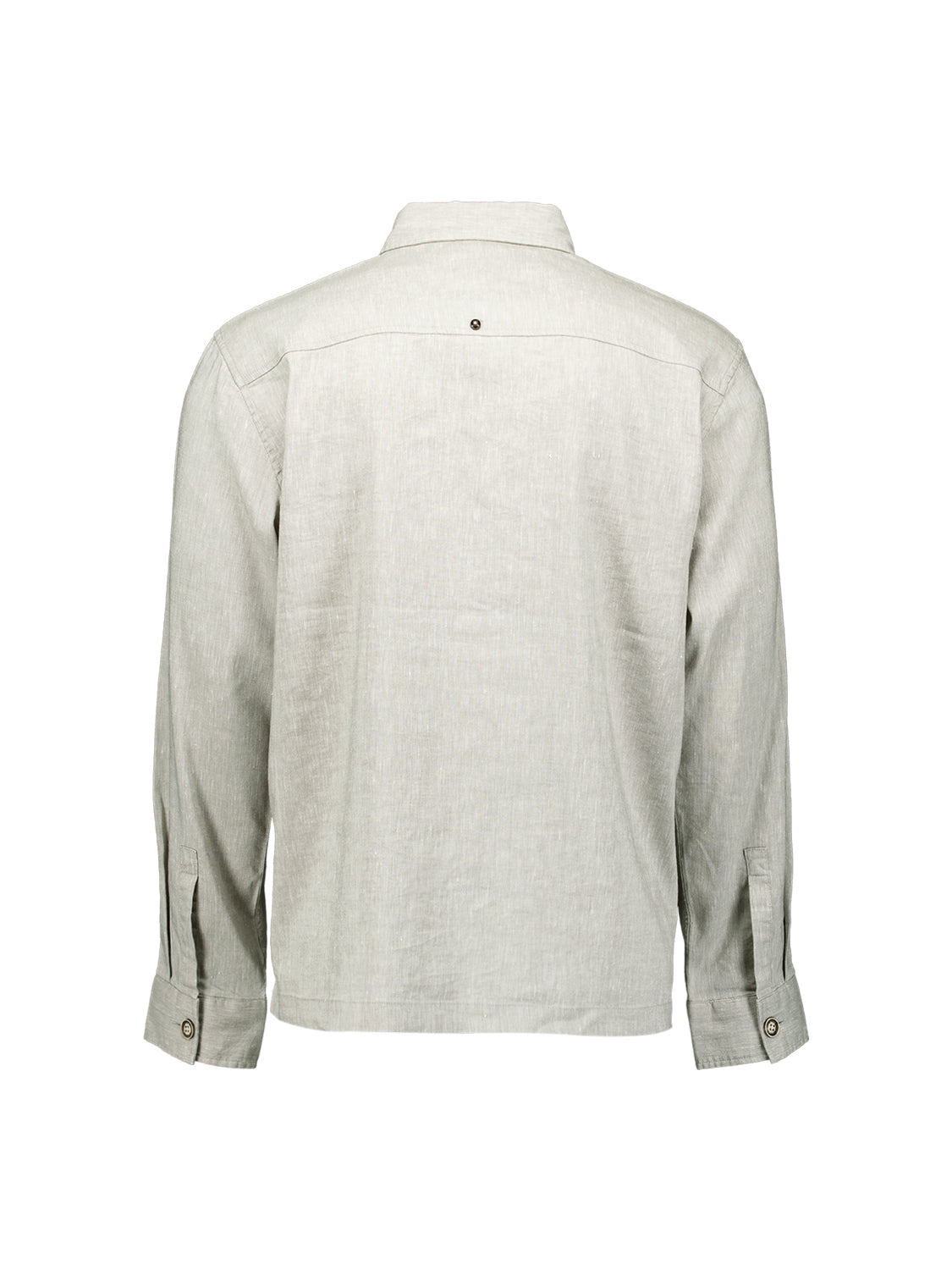 Zweifarbiges Leinen-Overshirt. | Taupe