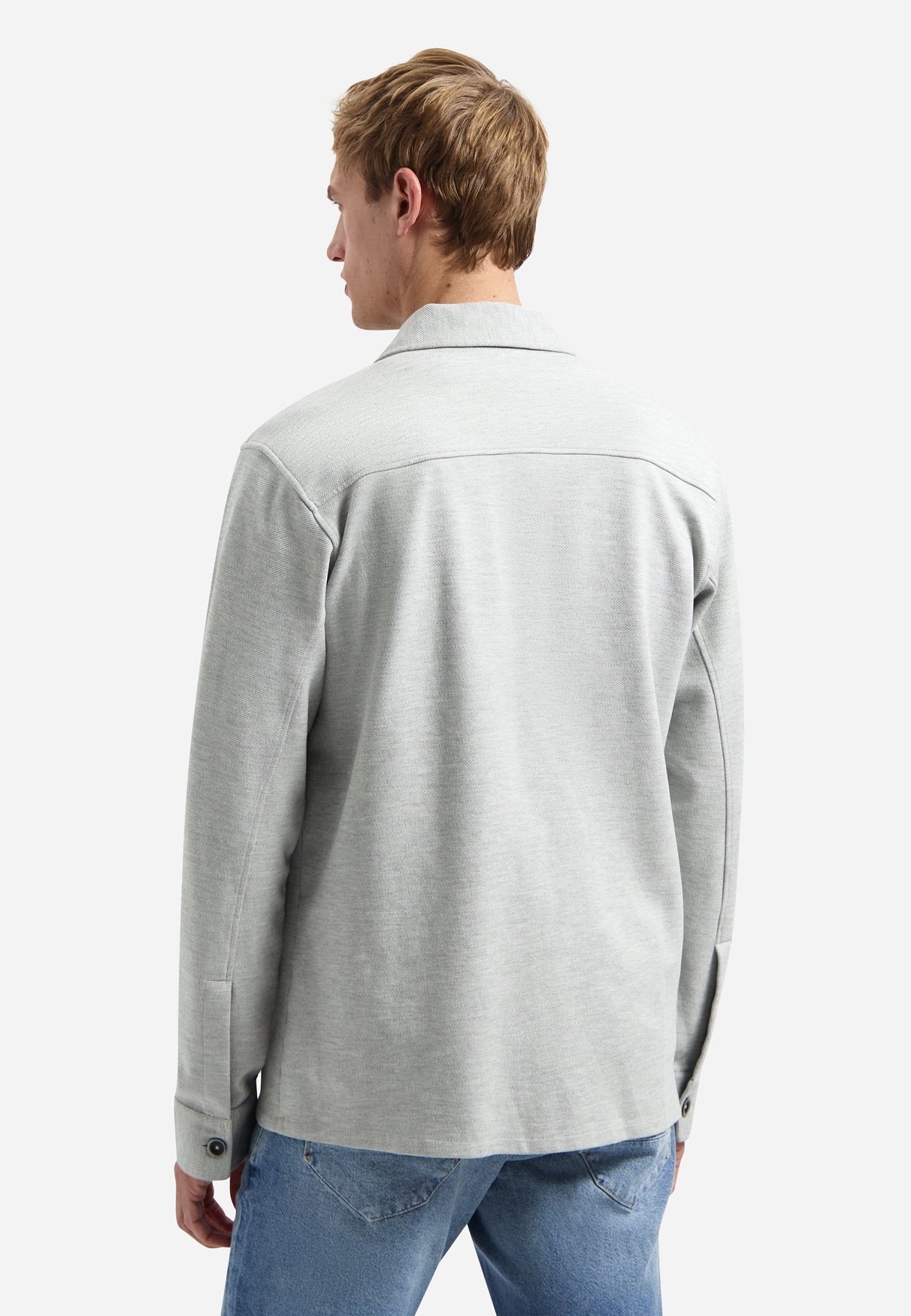 Jersey-Twill-Overshirt | Grey Melange