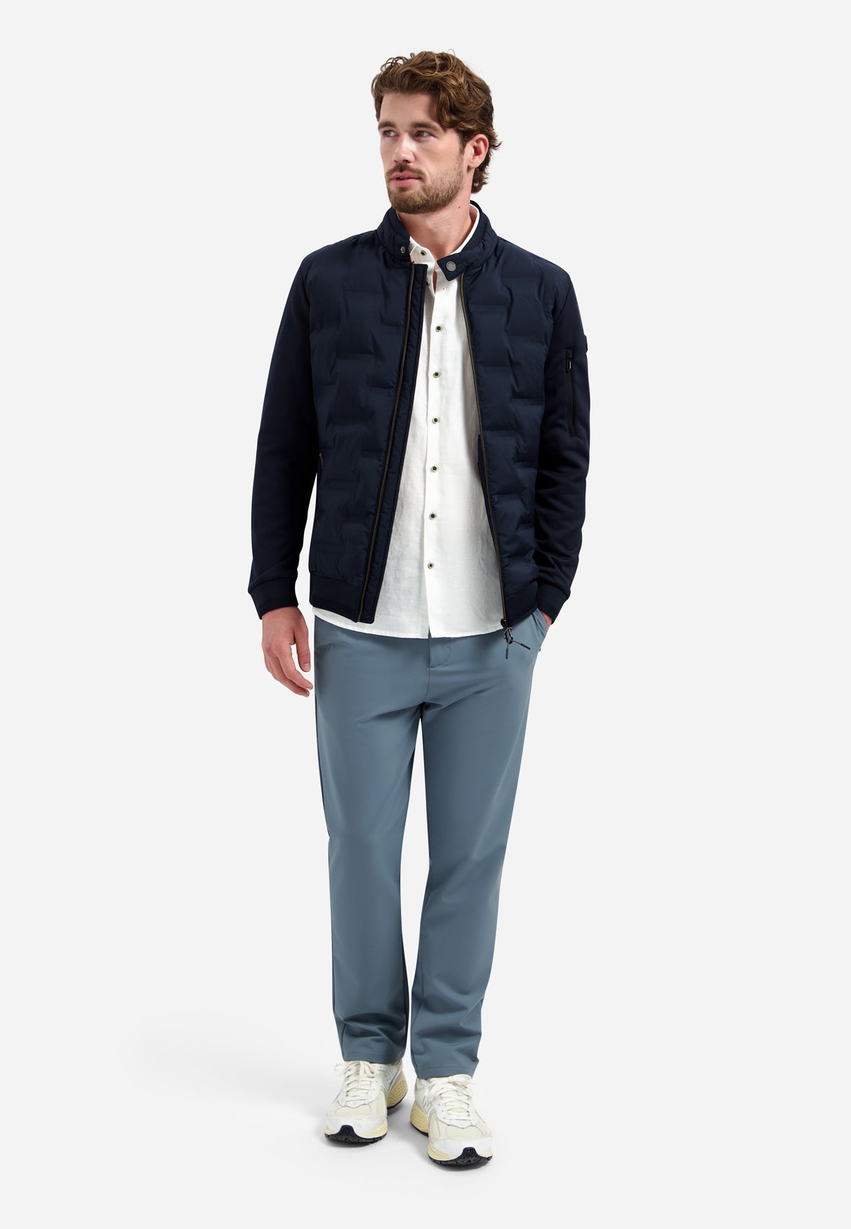 Kurze wattierte Jacke mit Strickdetails | Night