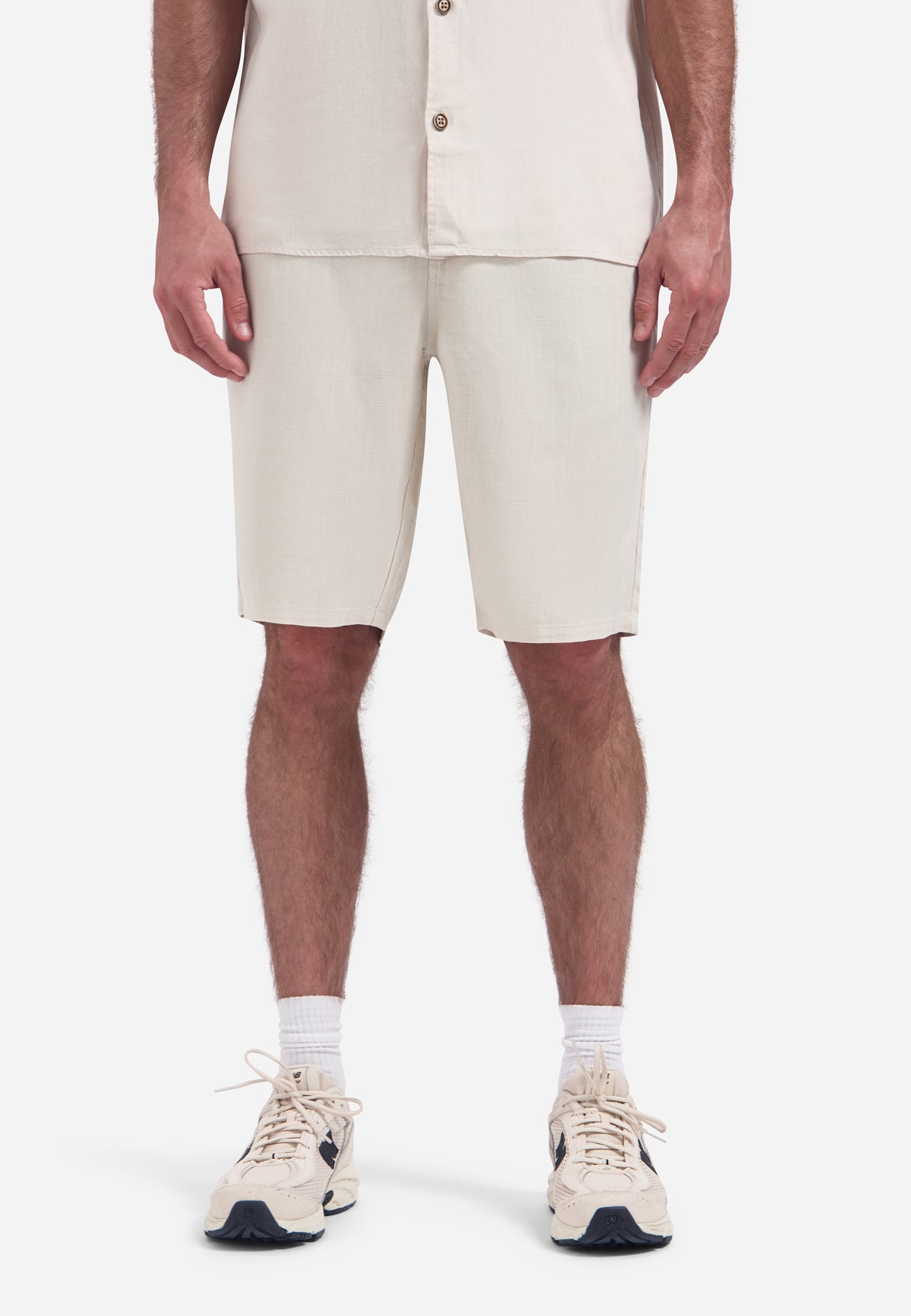 Chino-Shorts mit Kordelzug | Stone