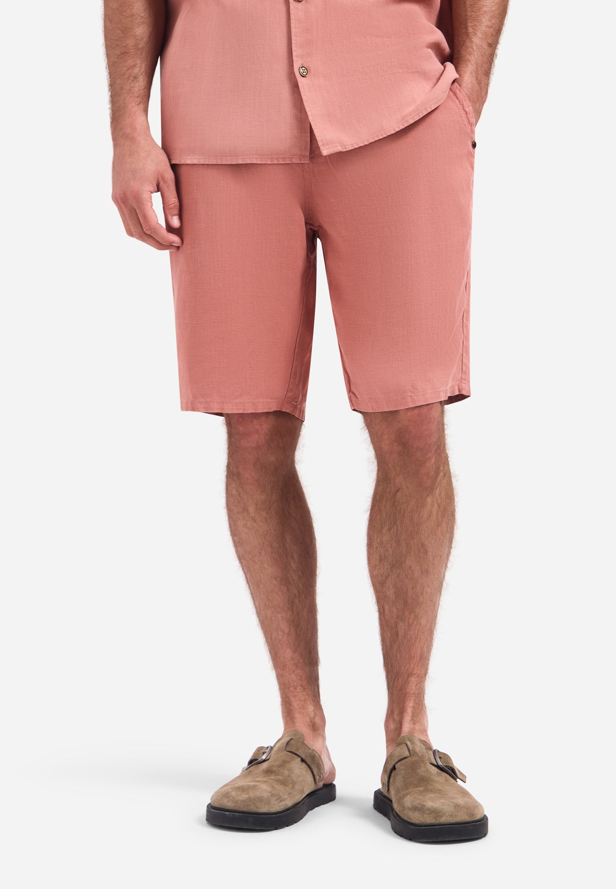 Chino-Shorts mit Kordelzug | Koralle