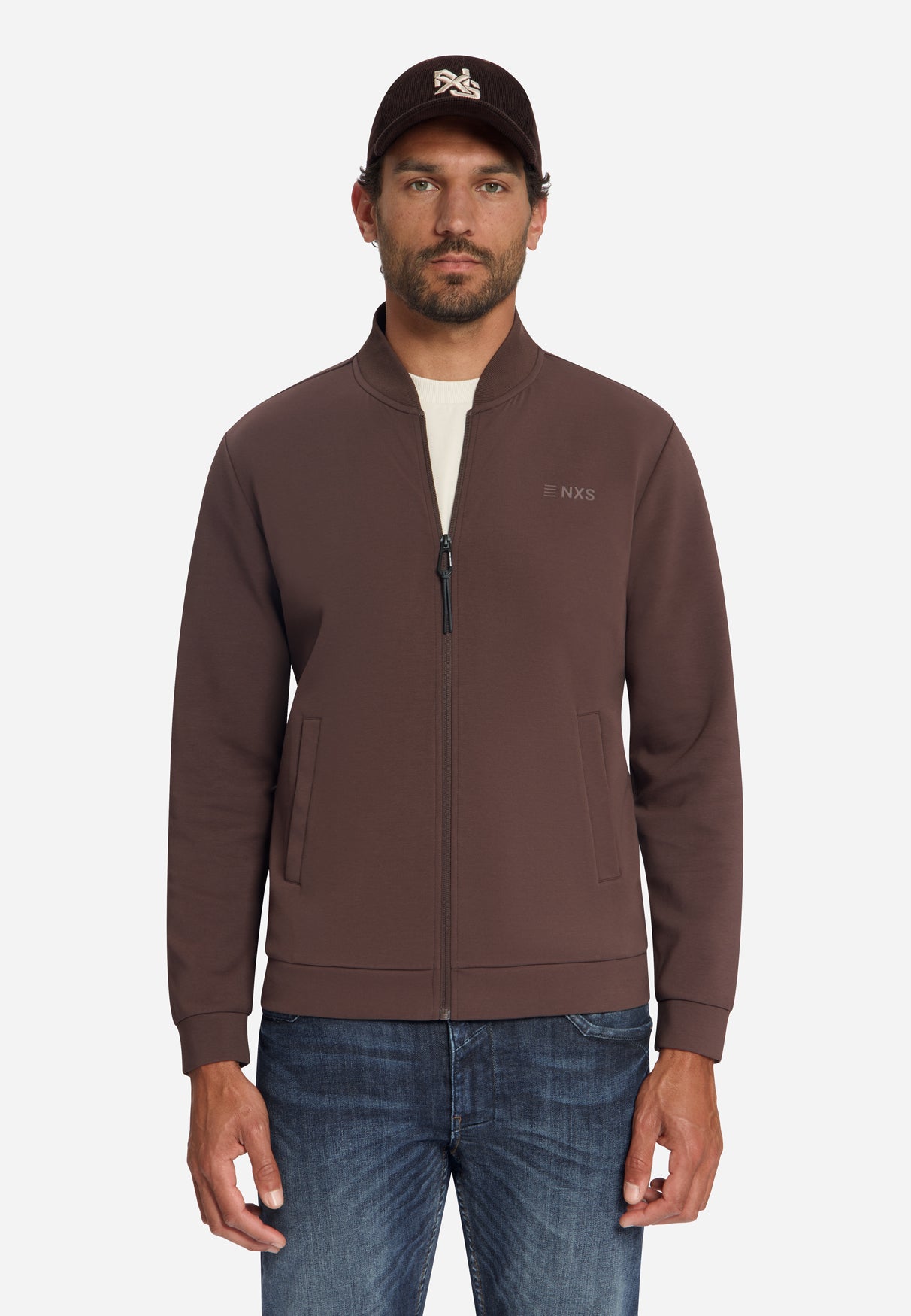 Bomber Sweatjacke | Dark Brown