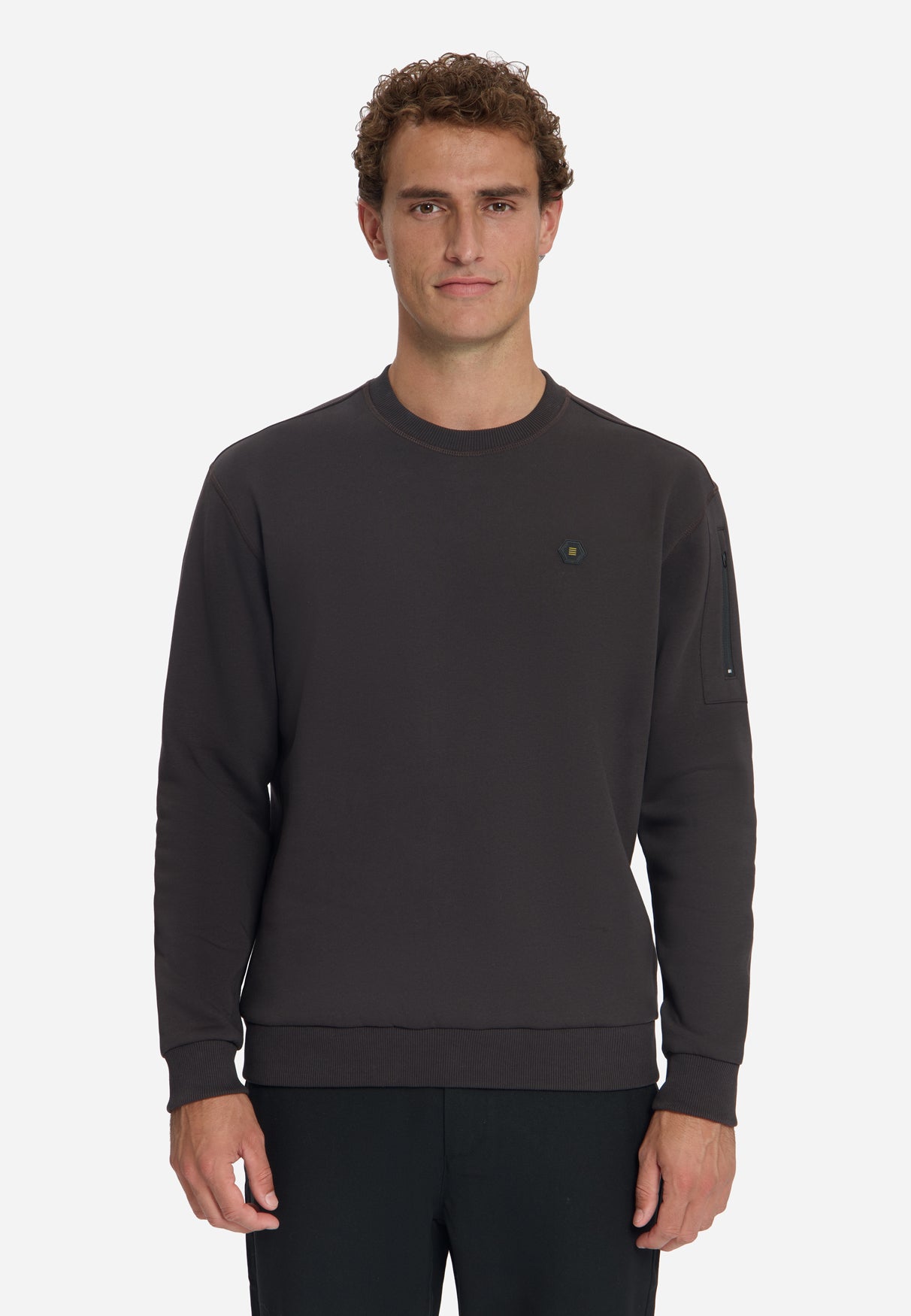 Sweatshirt mit Rundhalsausschnitt | Dark Brown