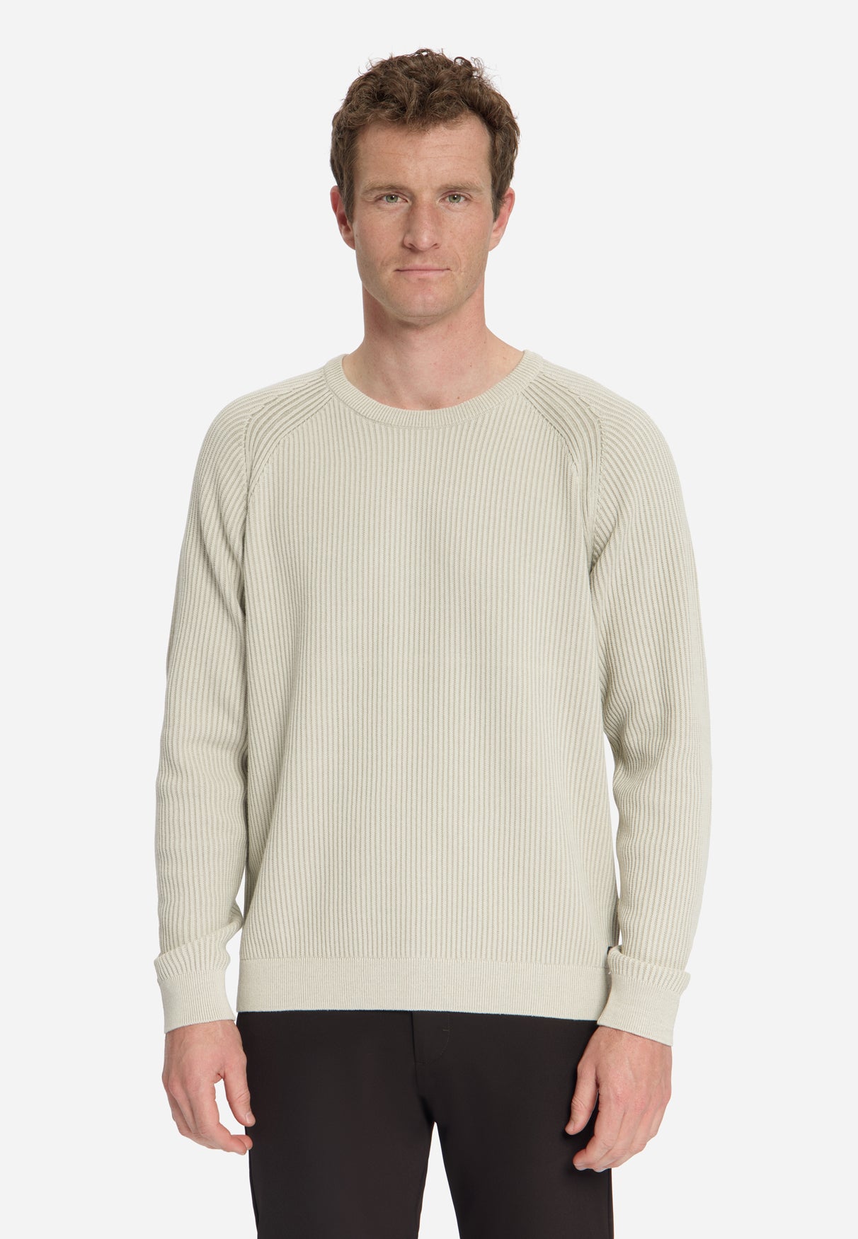 Pullover Crewneck Tuck Stitch | Stone