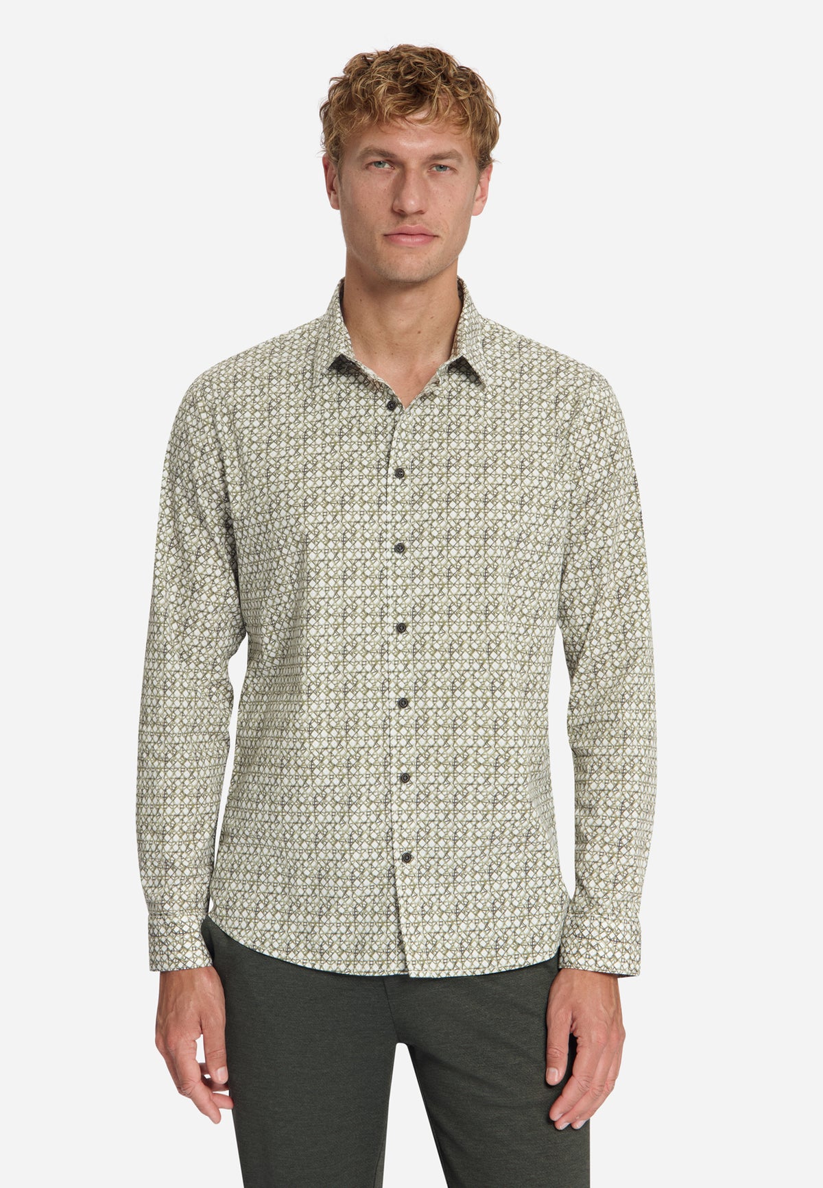 Printed stretch shirt | Moss