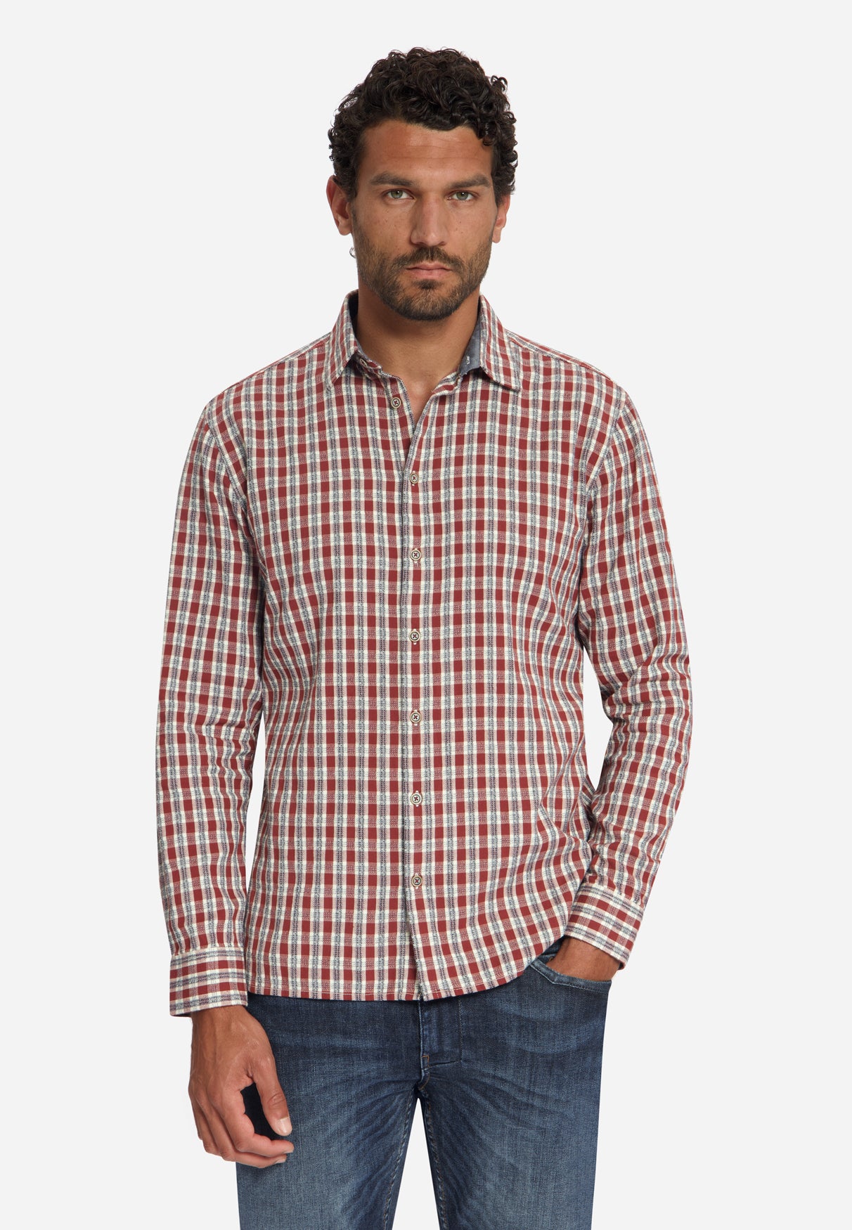 Checked Structured Shirt | Cayenne