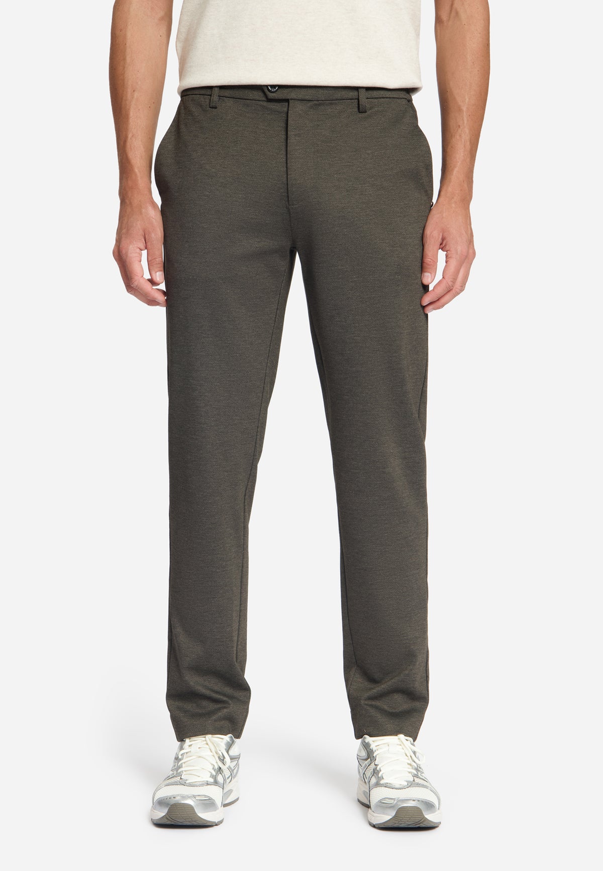 Jersey-Melange-Chino | Dark Brown