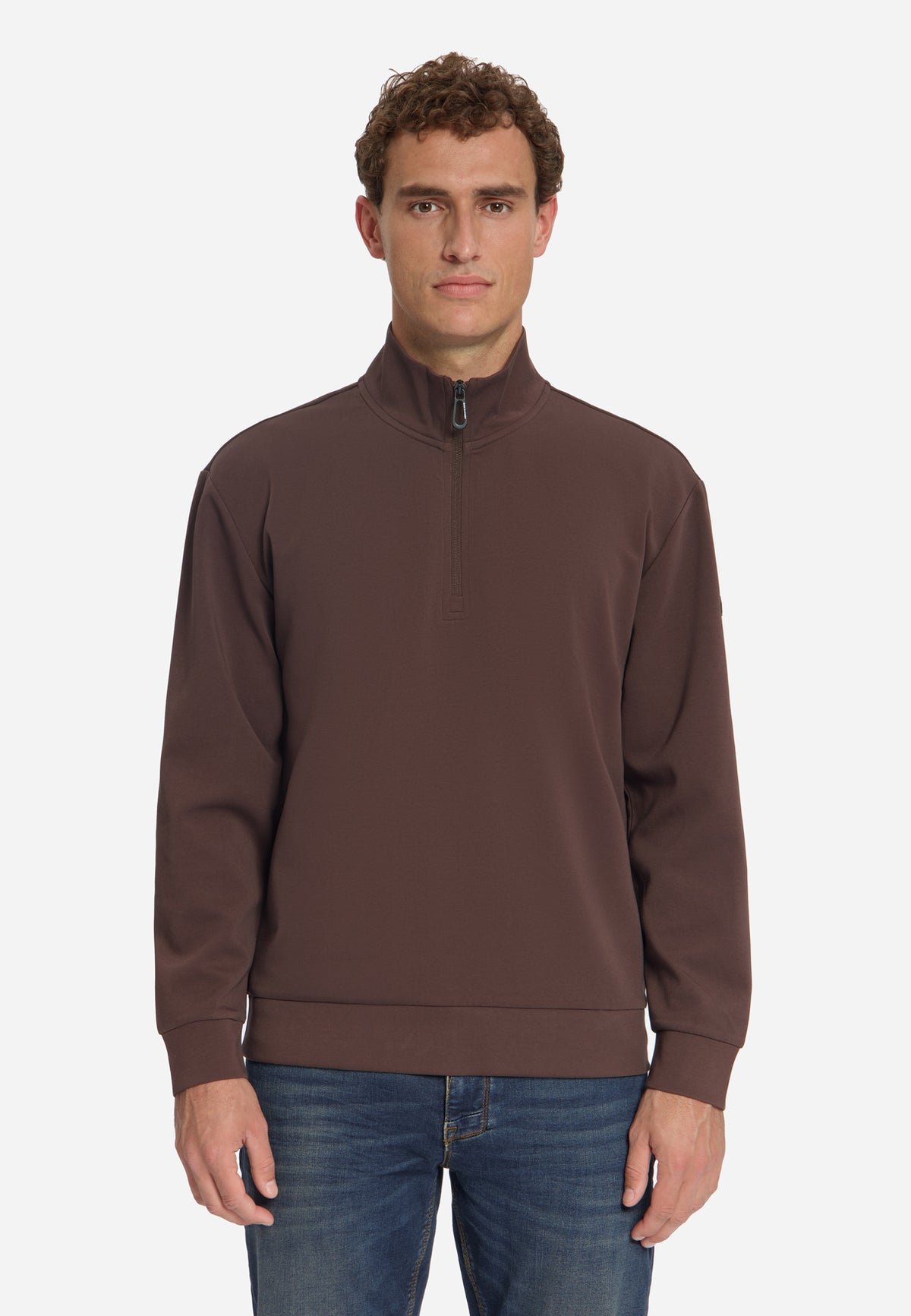 Half-Zip-Sweatshirt | Dark Brown