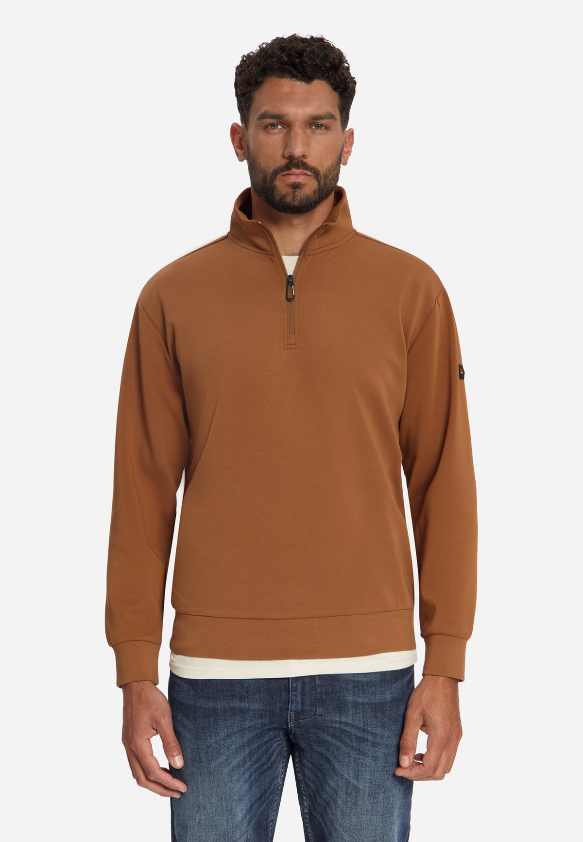 Half-Zip-Sweatshirt | Caramel