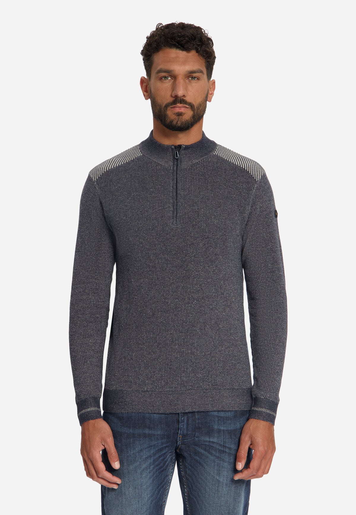 Plated Half-Zip-Pullover | Dark Night
