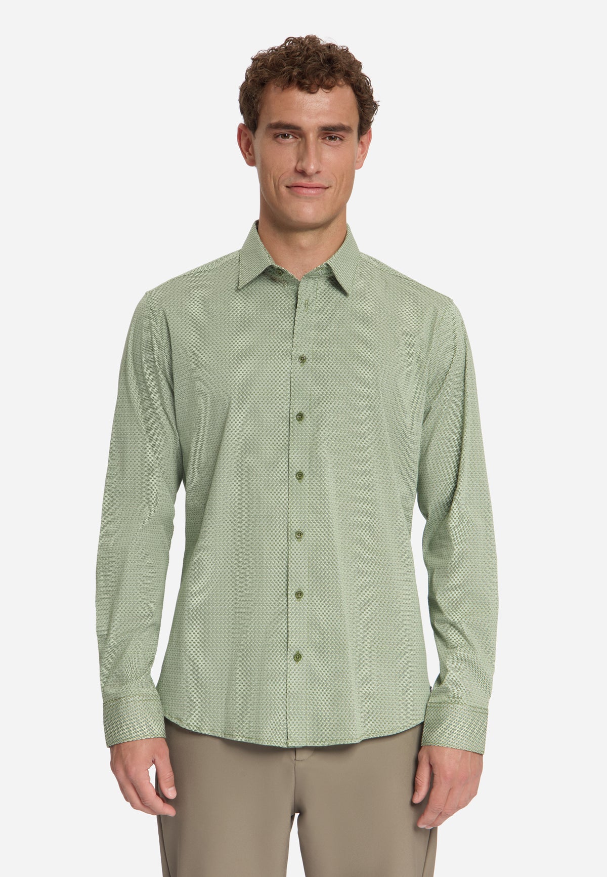 Hemd mit feinem geometrischem Muster | Moss