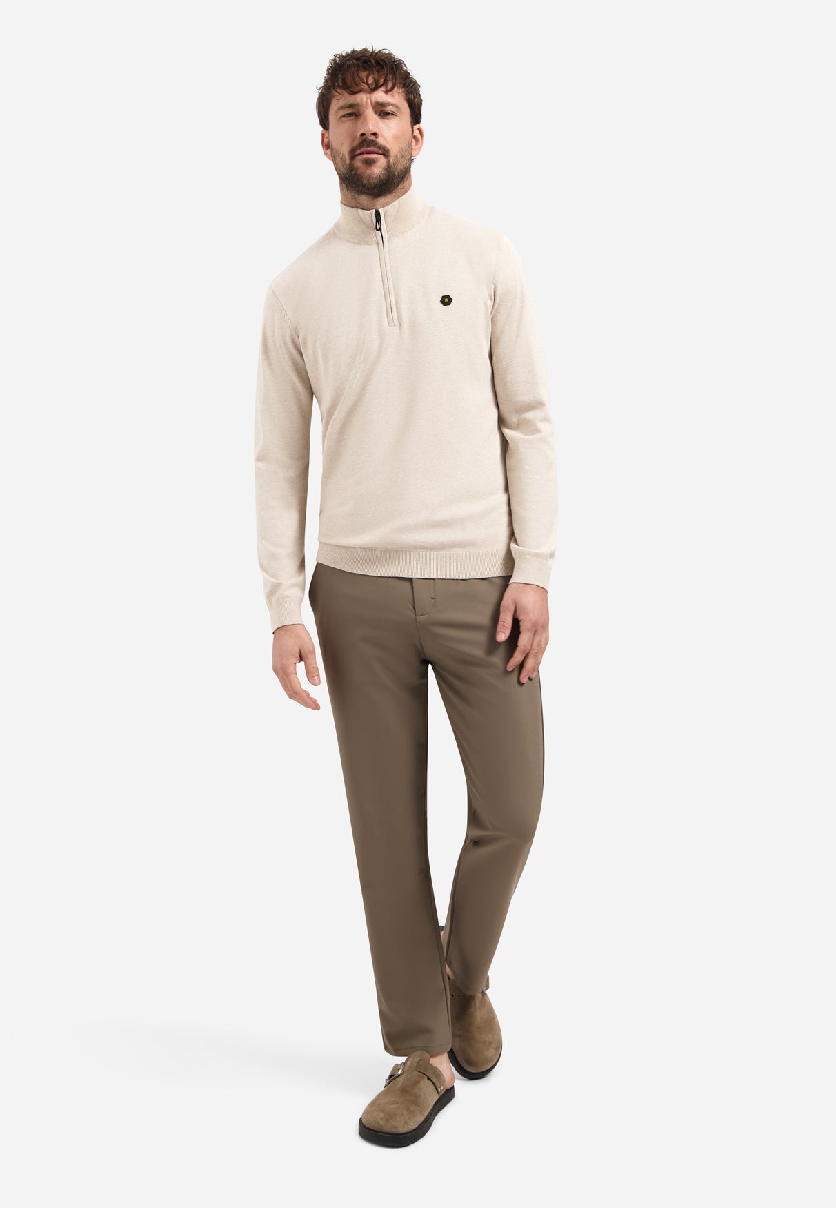 Timeless Basics Half Zip Jumper | Desert