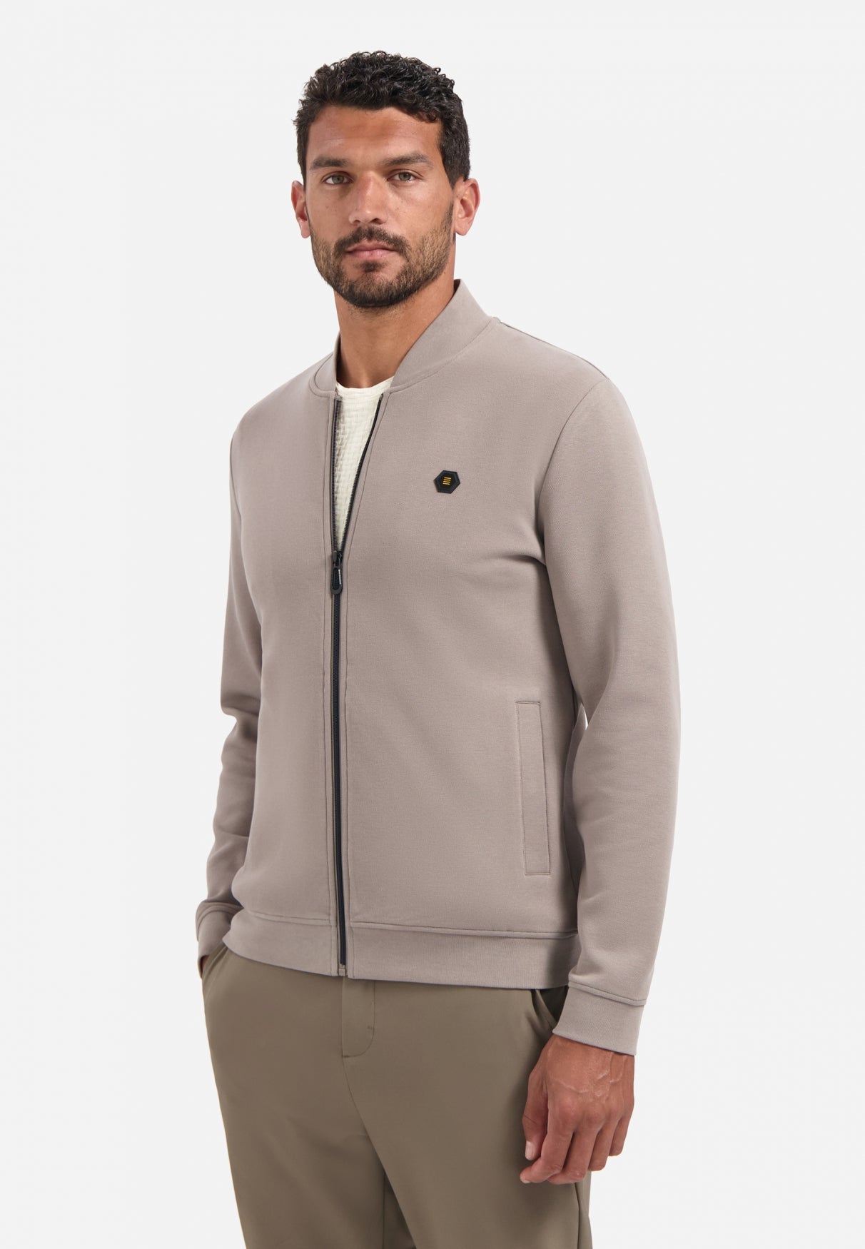 Piqué-Strickjacke | Lehm