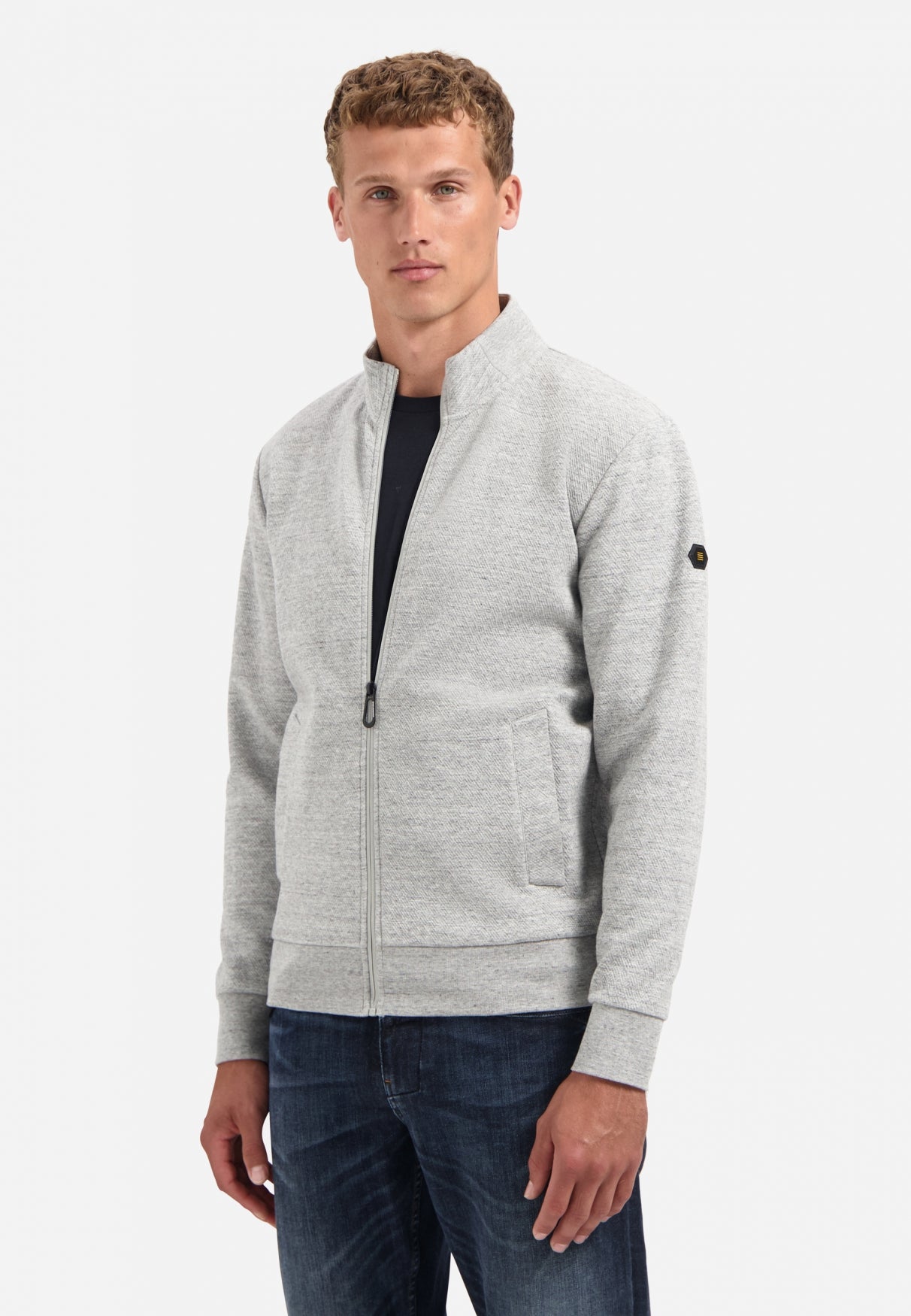 Textured cardigan | Grey Melange
