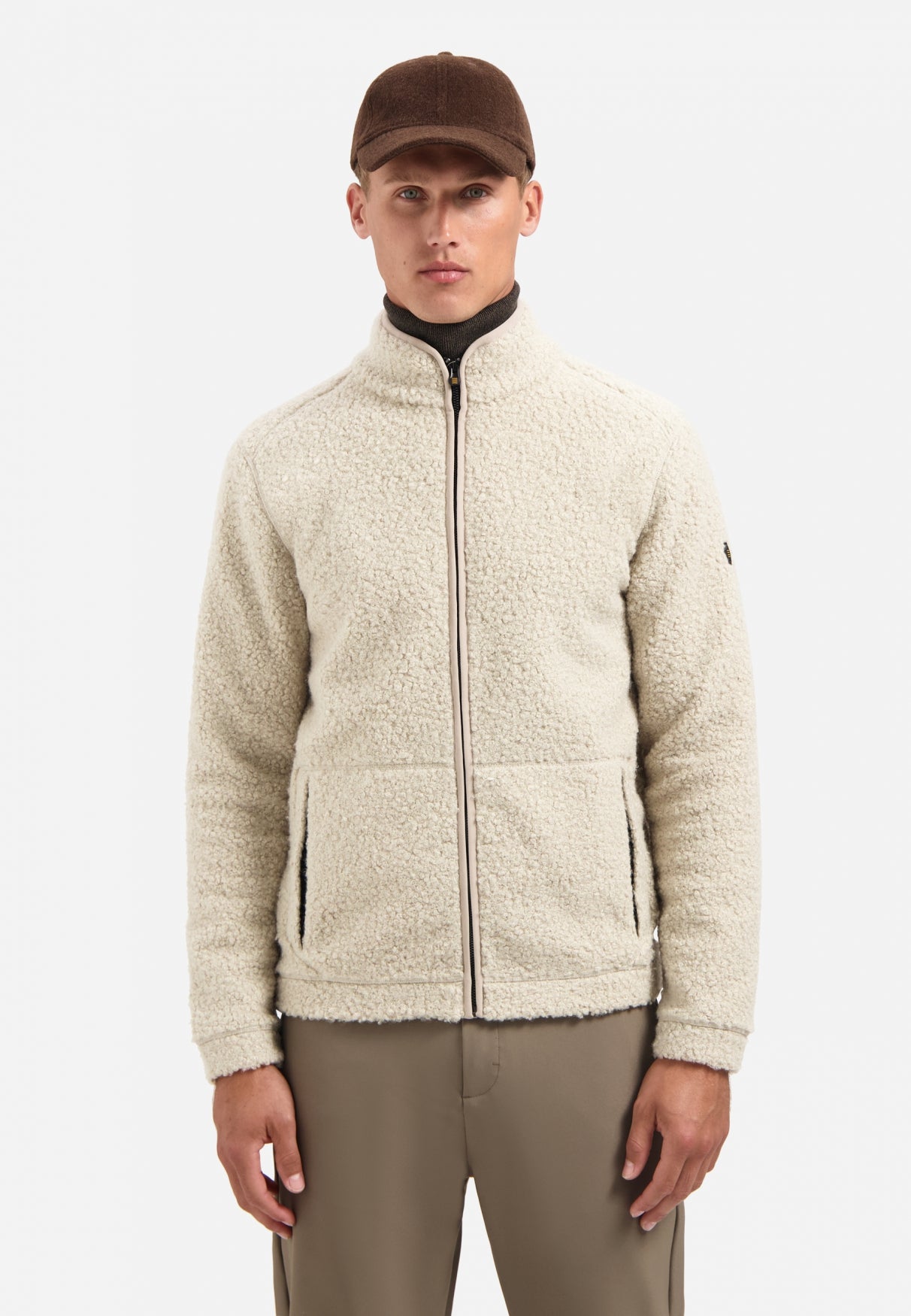 Teddy-Strickjacke | Sand
