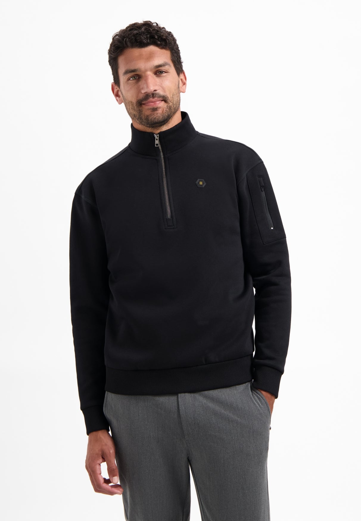 Half-Zip Sweater | Schwarz