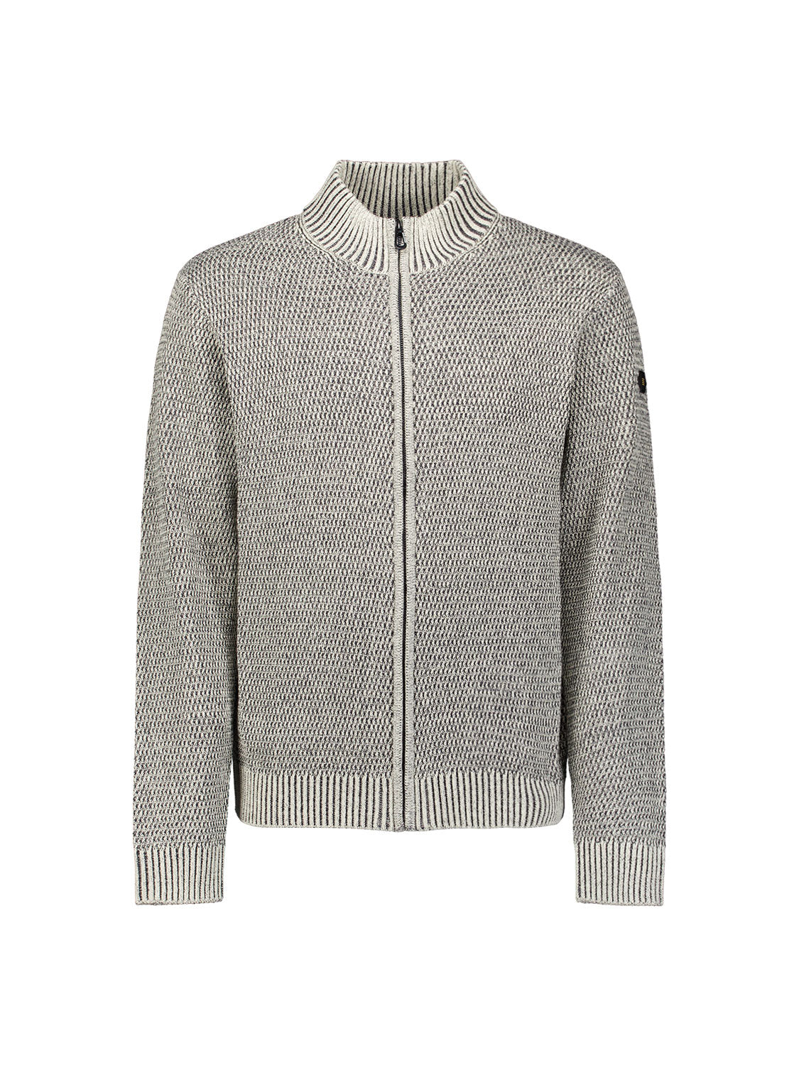 Strickjacke in schwerer Melange-Optik | Stone