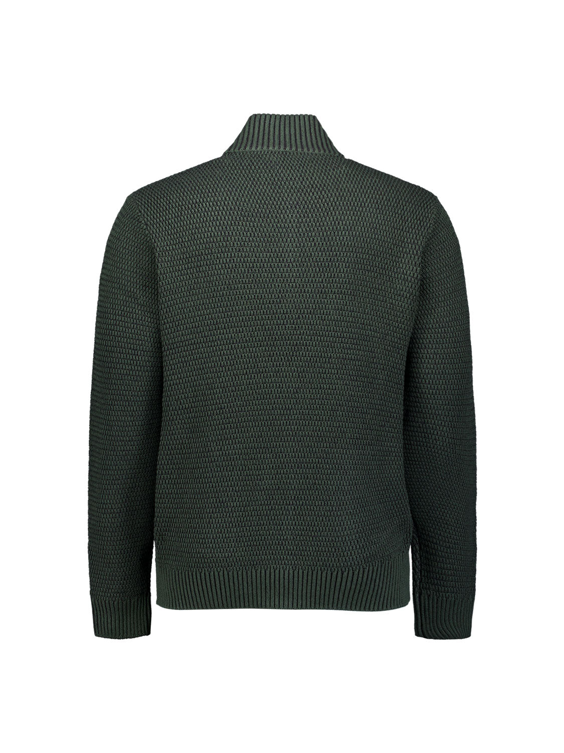 Strickjacke in schwerer Melange-Optik | Dunkelgrün