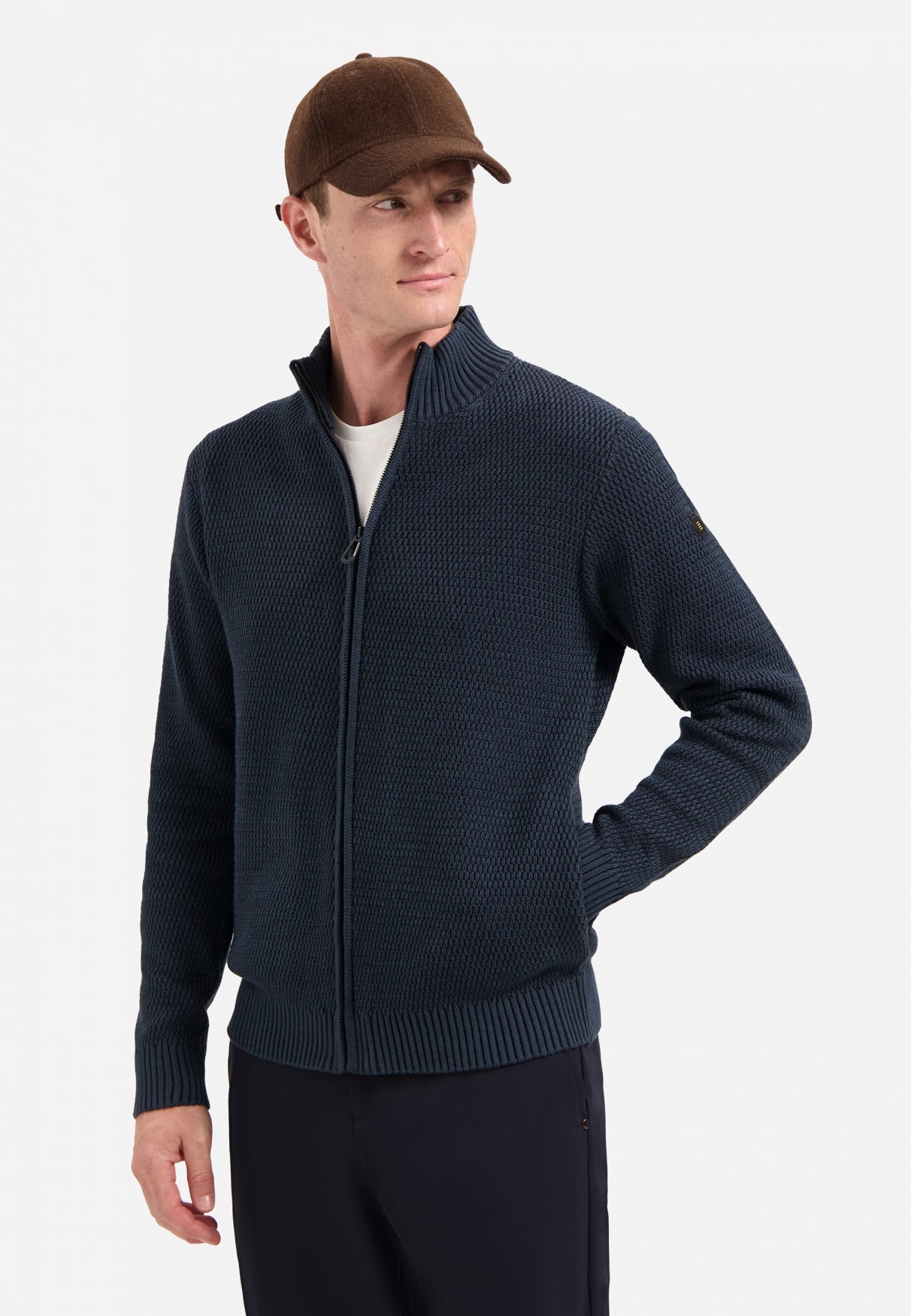 Strickjacke in schwerer Melange-Optik | Night