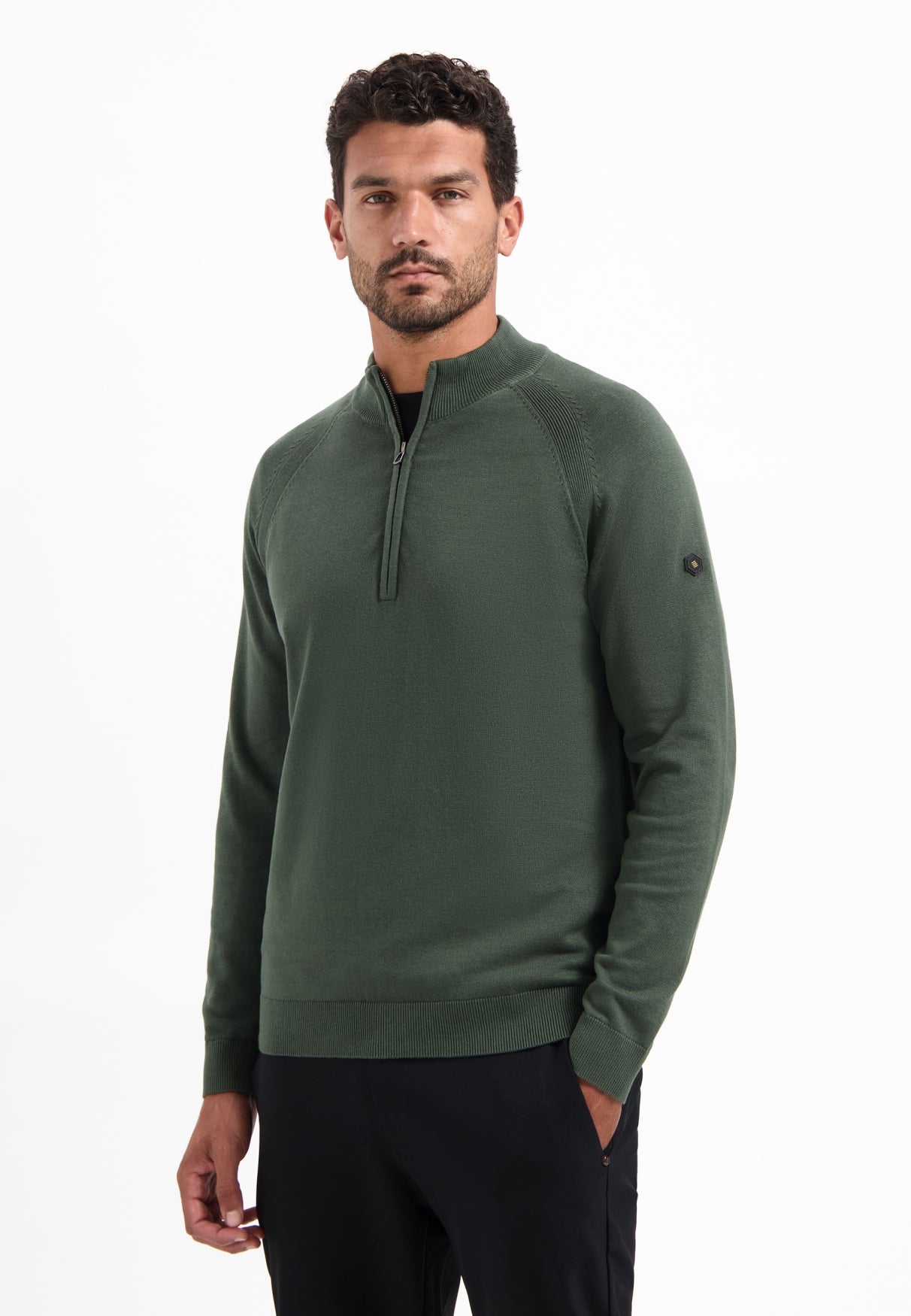 Half-Zip-Pullover | Dark Green
