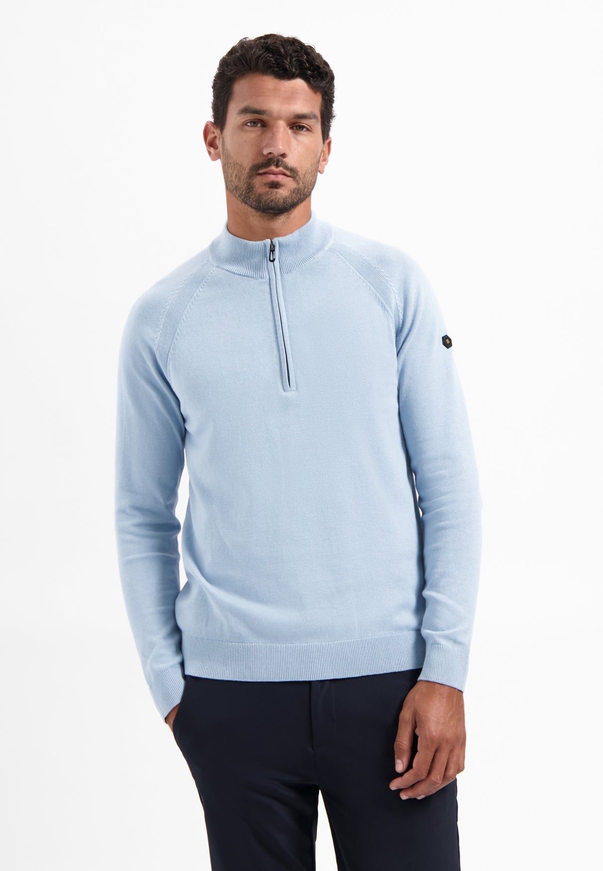Half-Zip-Pullover | Dusty Blue