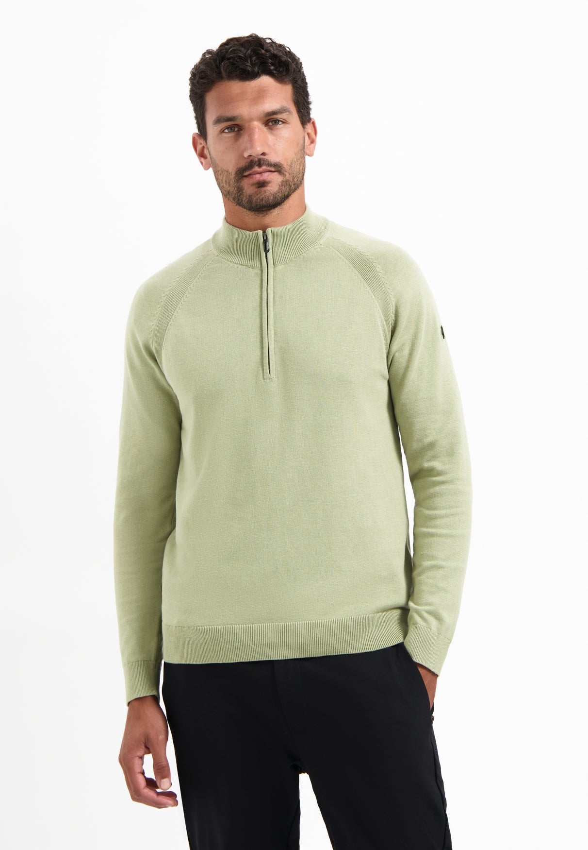 Half-Zip-Pullover | Light Moss
