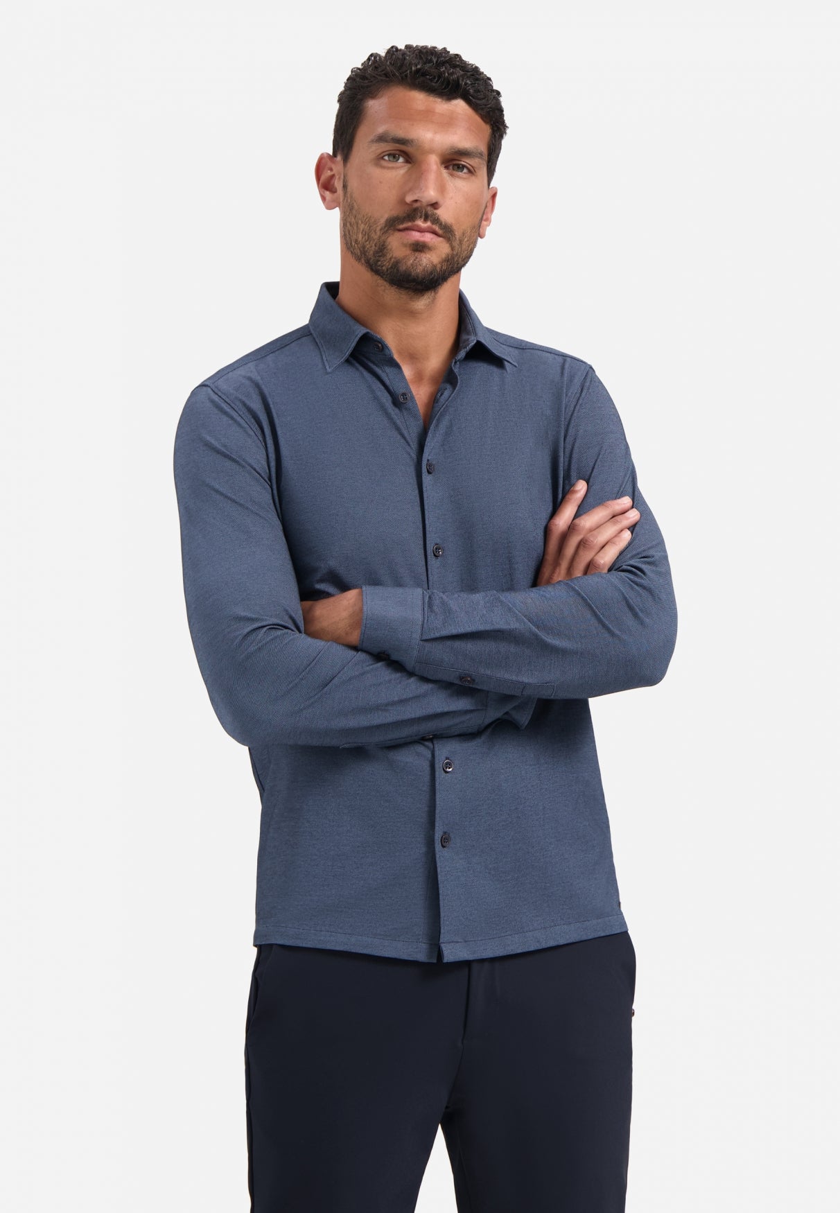 Melange-Jersey-Shirt | Washed Blue